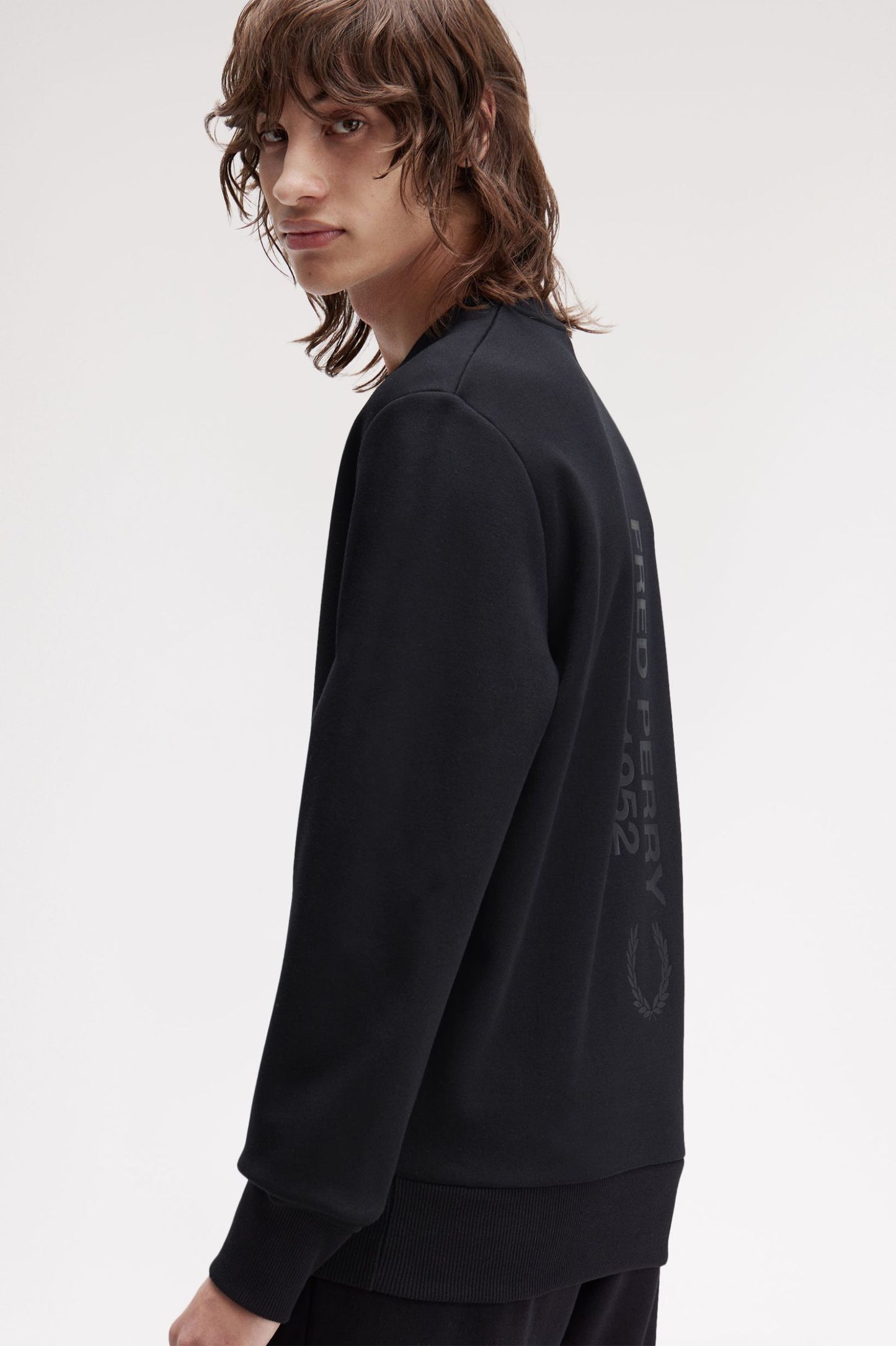 Fred Perry Bold Branding Crewneck Sweatshirt Black