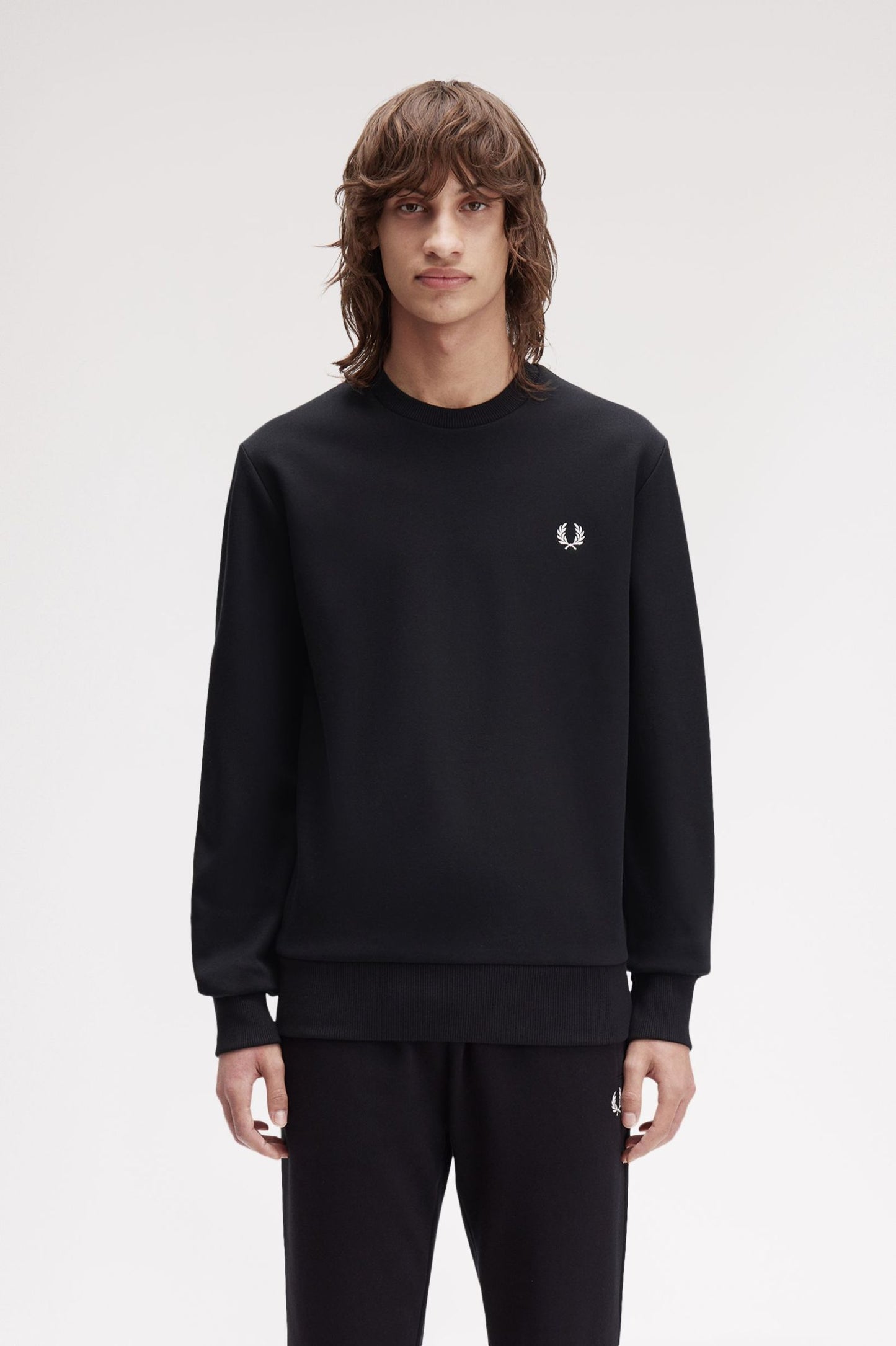 Fred Perry Bold Branding Crewneck Sweatshirt Black