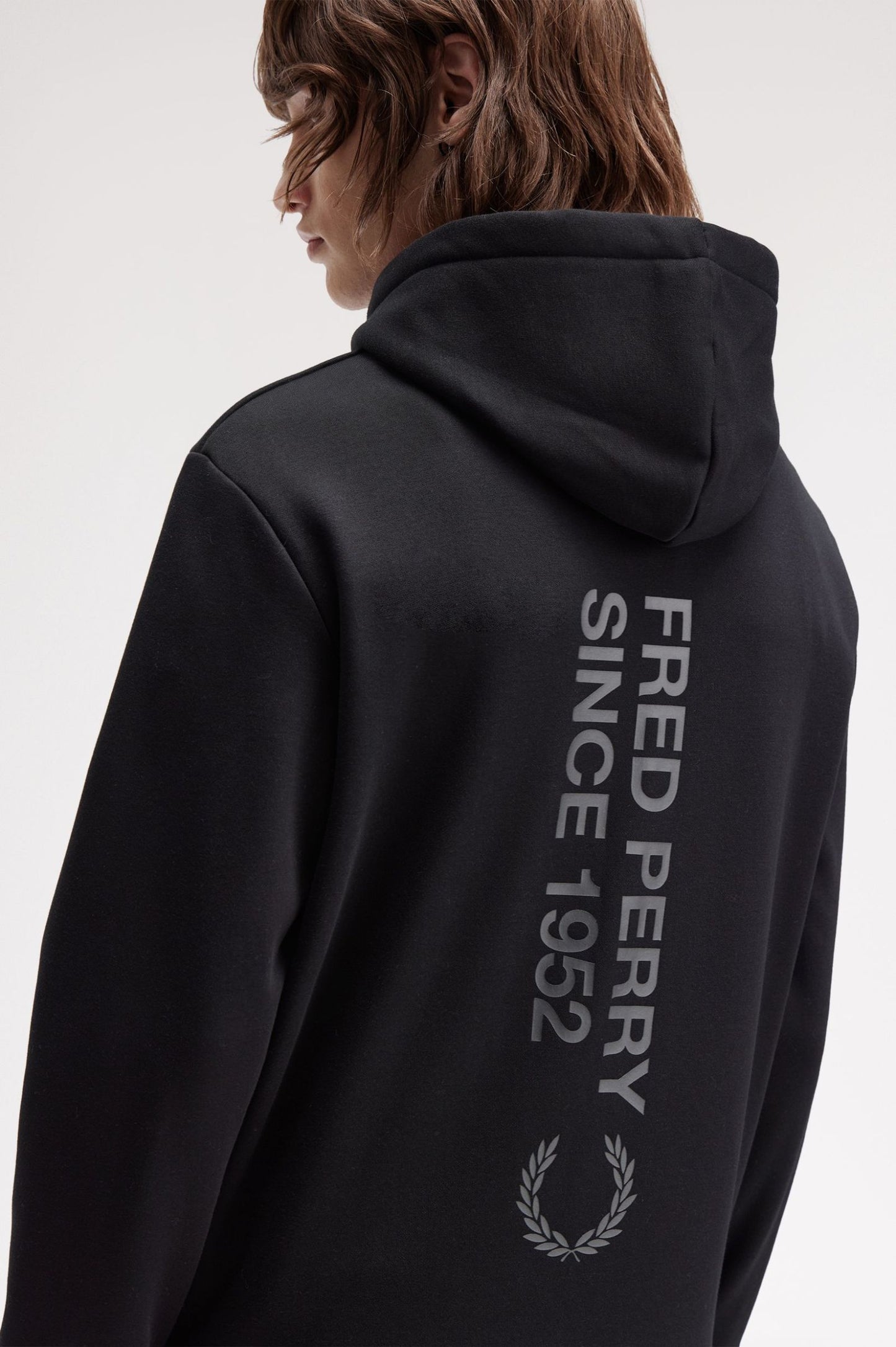 Fred Perry Bold Branding Hooded Sweatshit Black