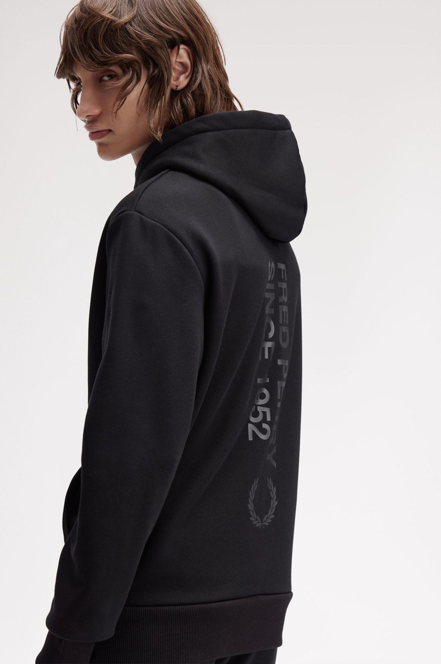 Fred Perry Bold Branding Hooded Sweatshit Black