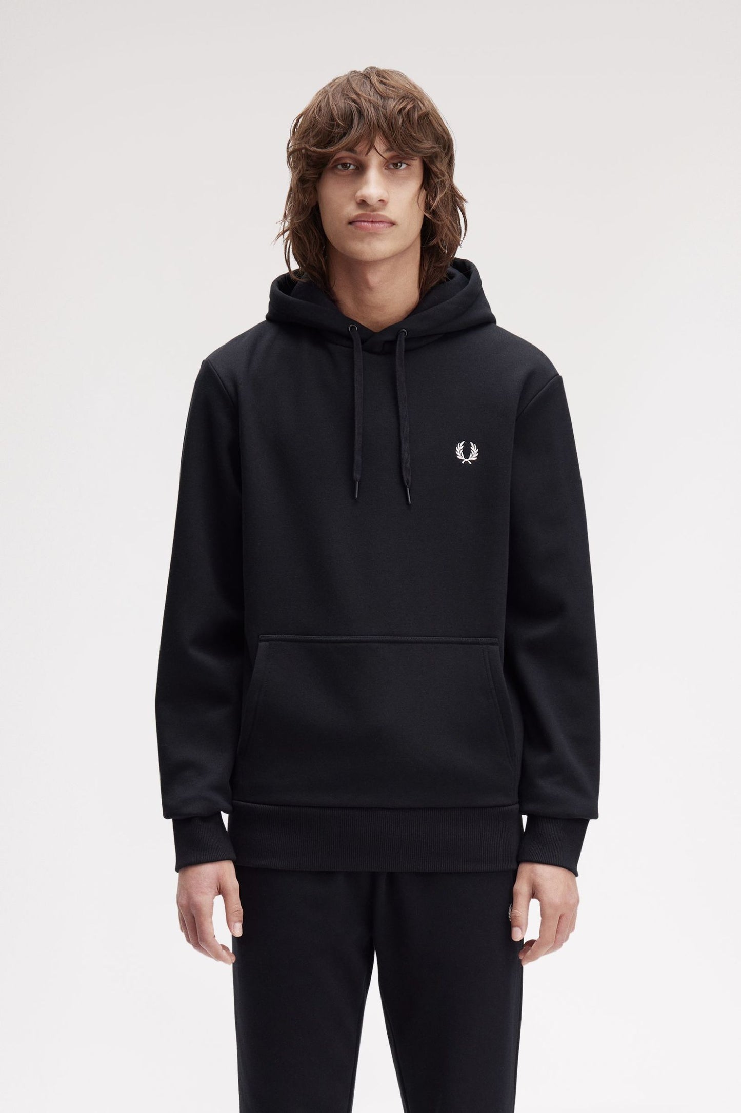 Fred Perry Bold Branding Hooded Sweatshit Black