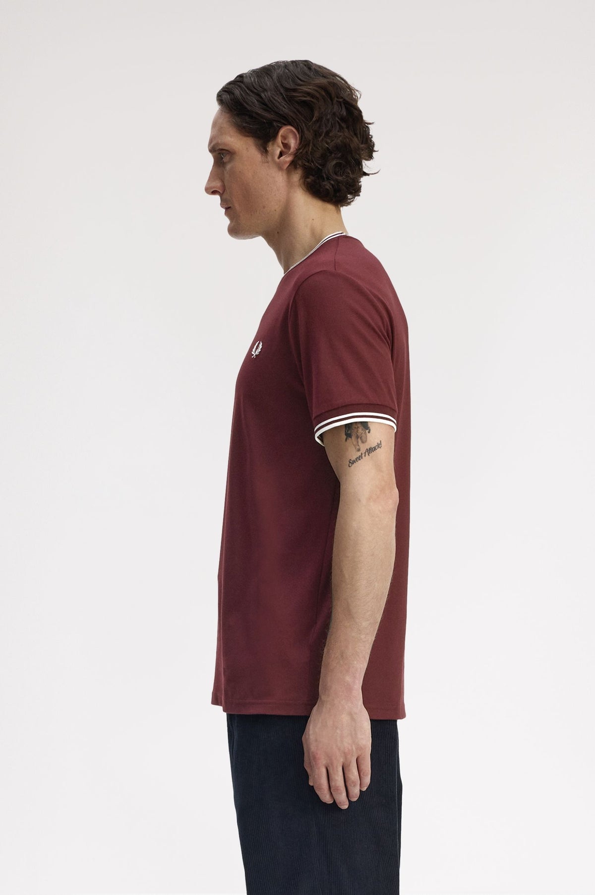 Fred Perry Twin Tipped T-Shirt Oxblood / Ecru