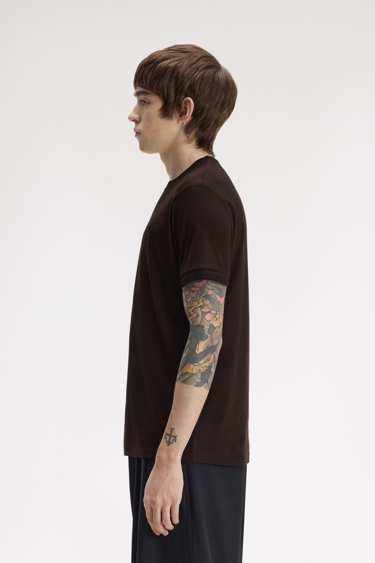 Fred Perry Twin Tipped T-Shirt Rich Brown / Black