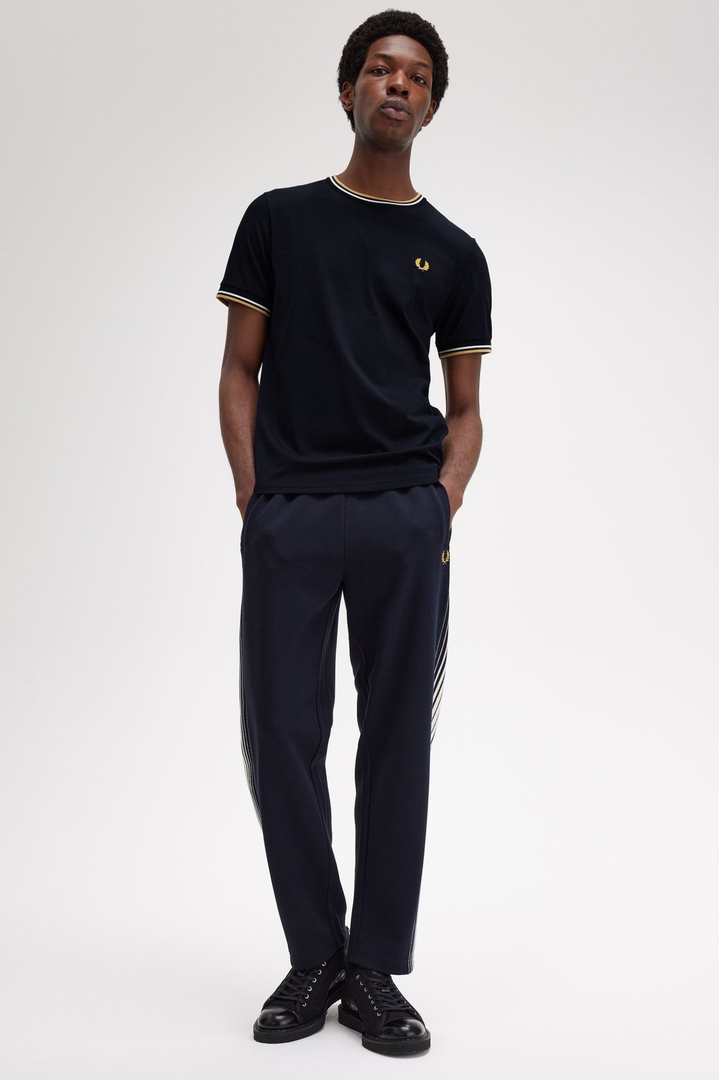 Fred Perry Twin Tipped T-Shirt Navy / Ecru / Honey