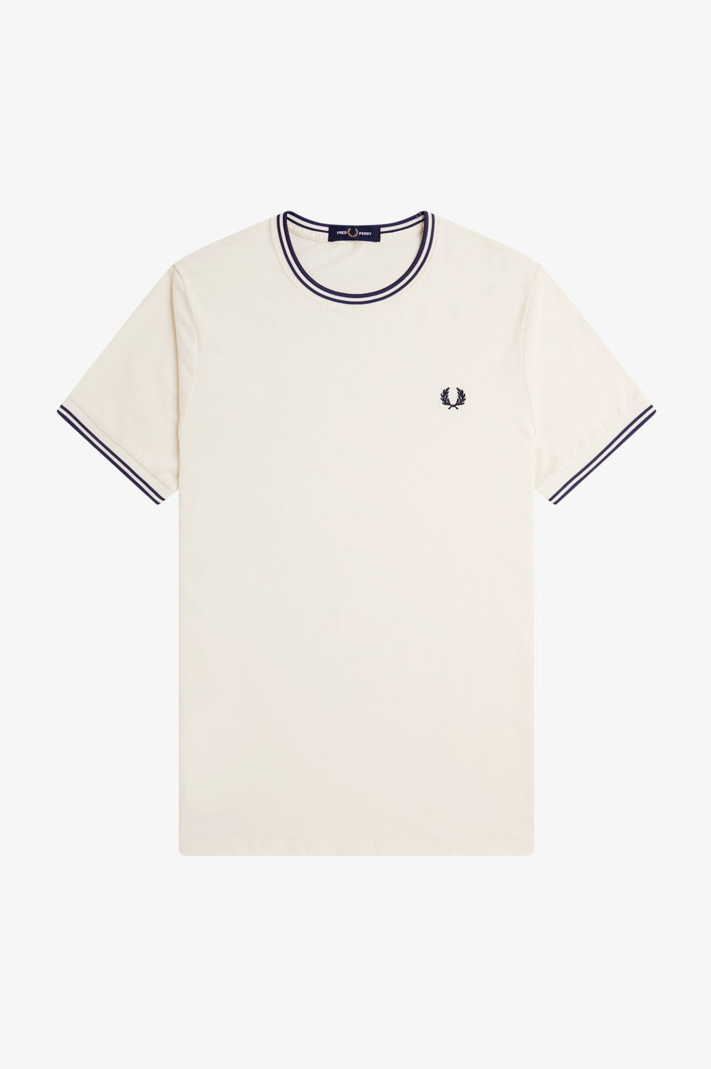 Fred Perry Twin Tipped T-Shirt Ecru / Tennis Blue