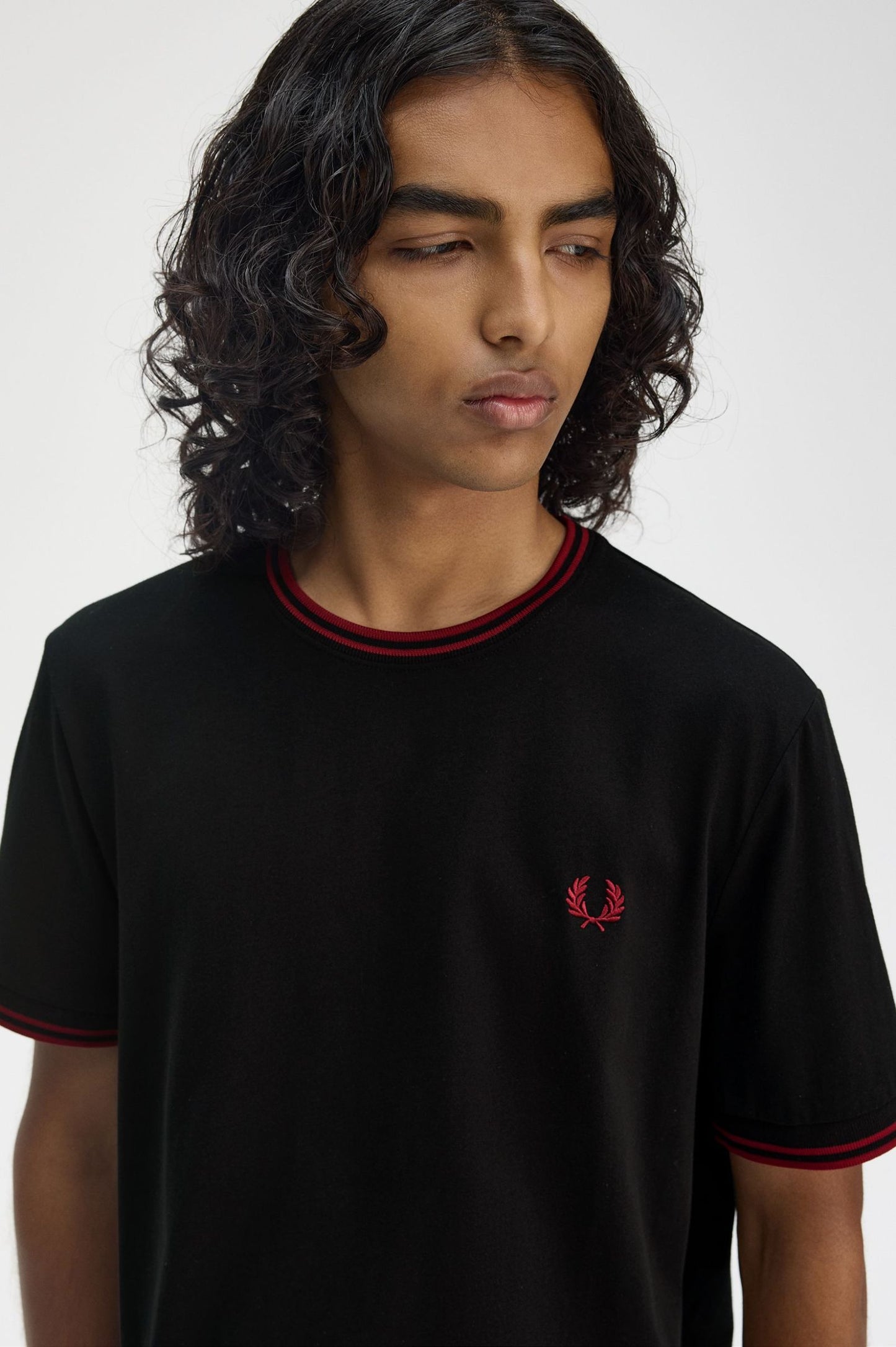 Fred Perry Twin Tipped T-Shirt Black / Burned Red