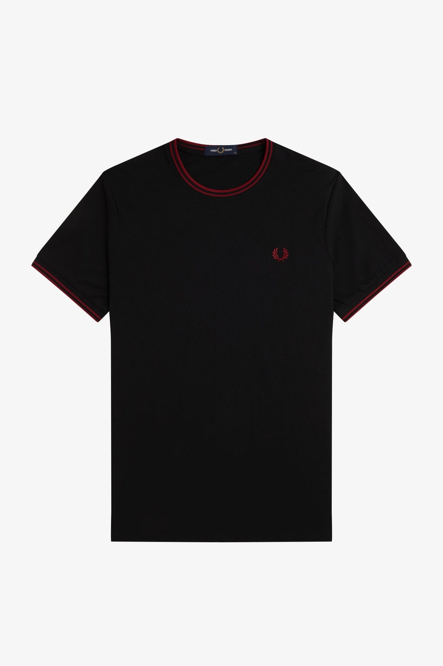 Fred Perry Twin Tipped T-Shirt Black / Burned Red
