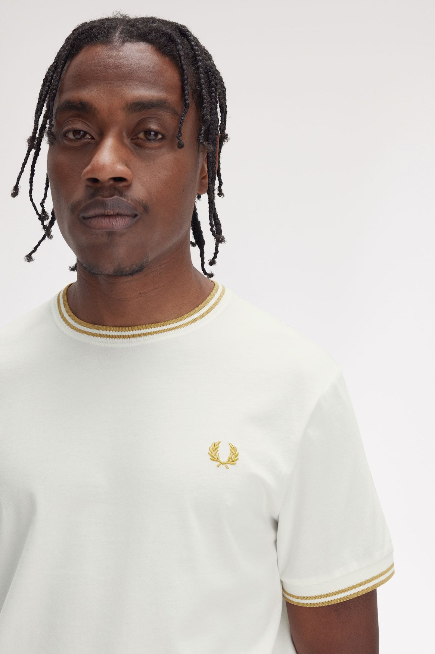 Fred Perry Twin Tipped T-Shirt Snow White / Honeycomb