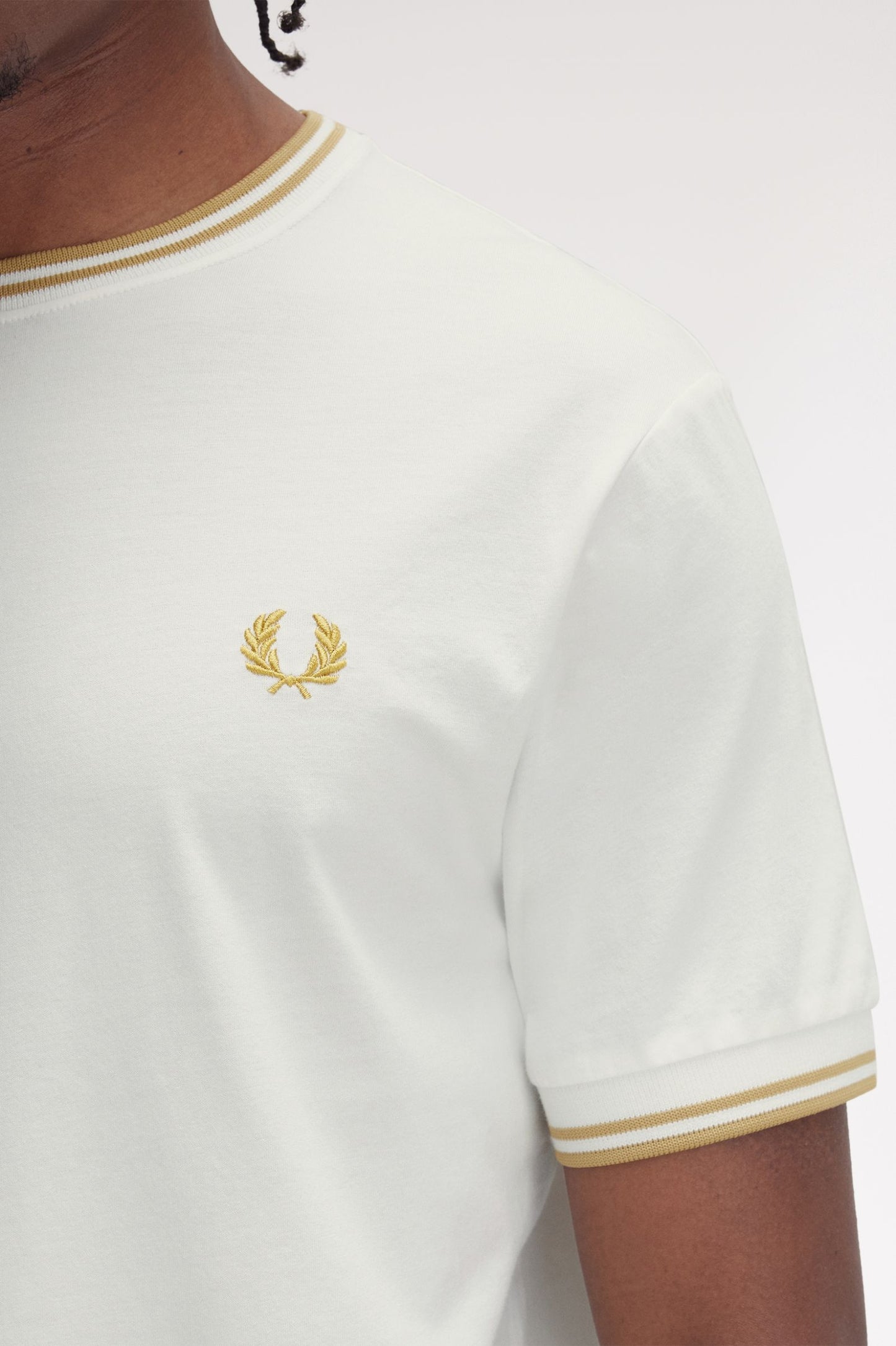 Fred Perry Twin Tipped T-Shirt Snow White / Honeycomb