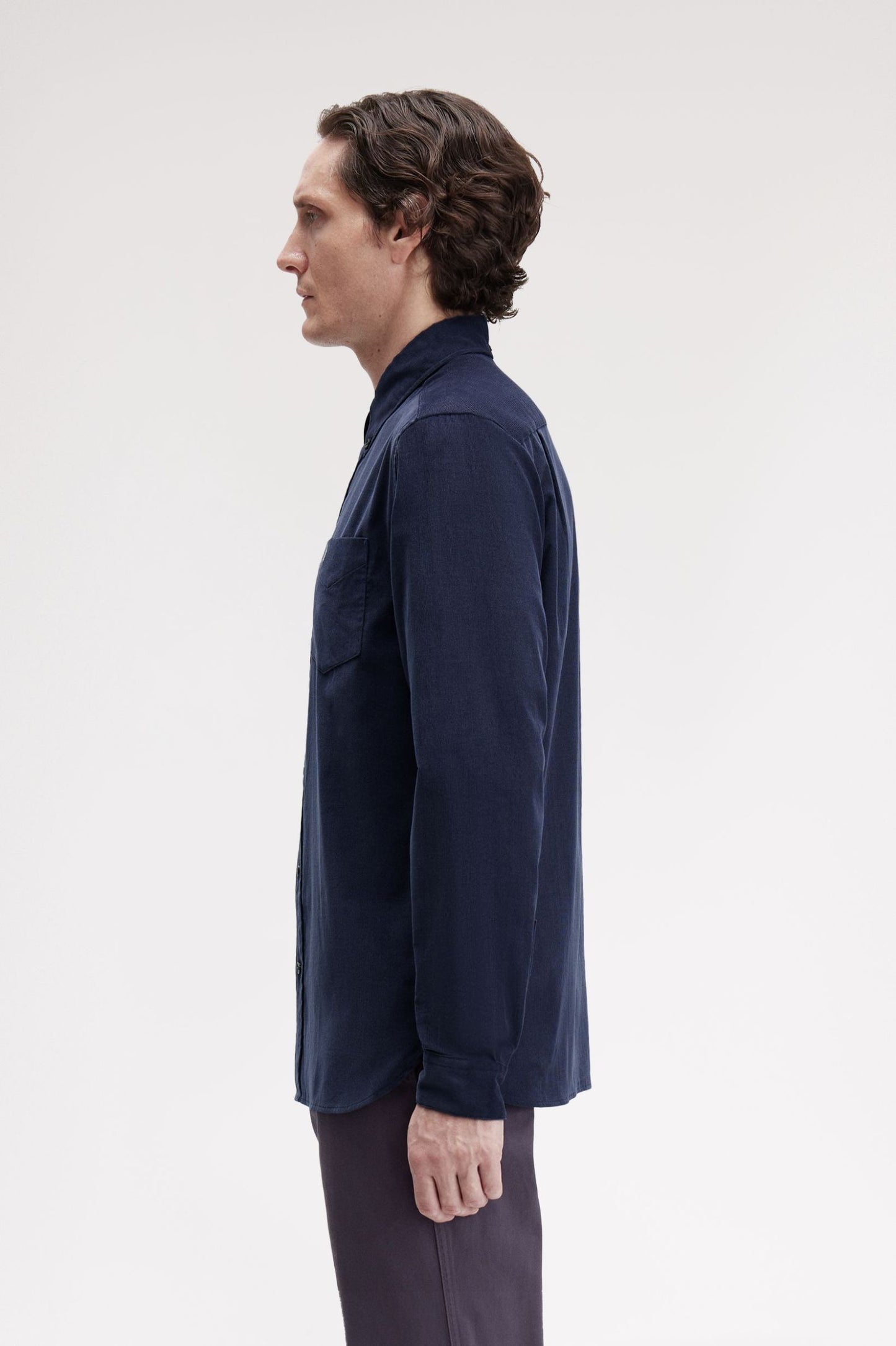 Fred Perry Needle Cord Shirt Navy