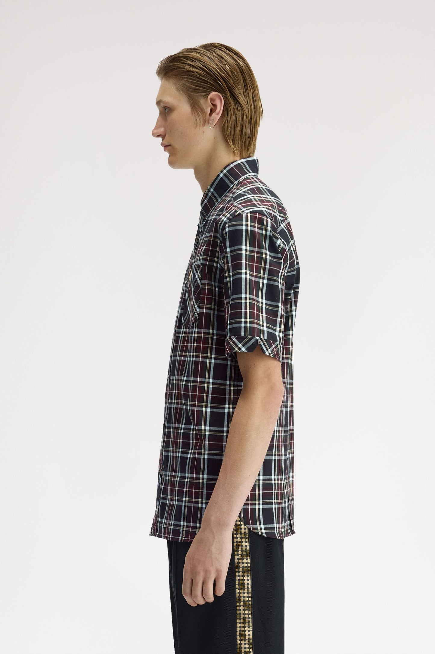 Fred Perry Classic Tartan Short Sleeve Shirt Black