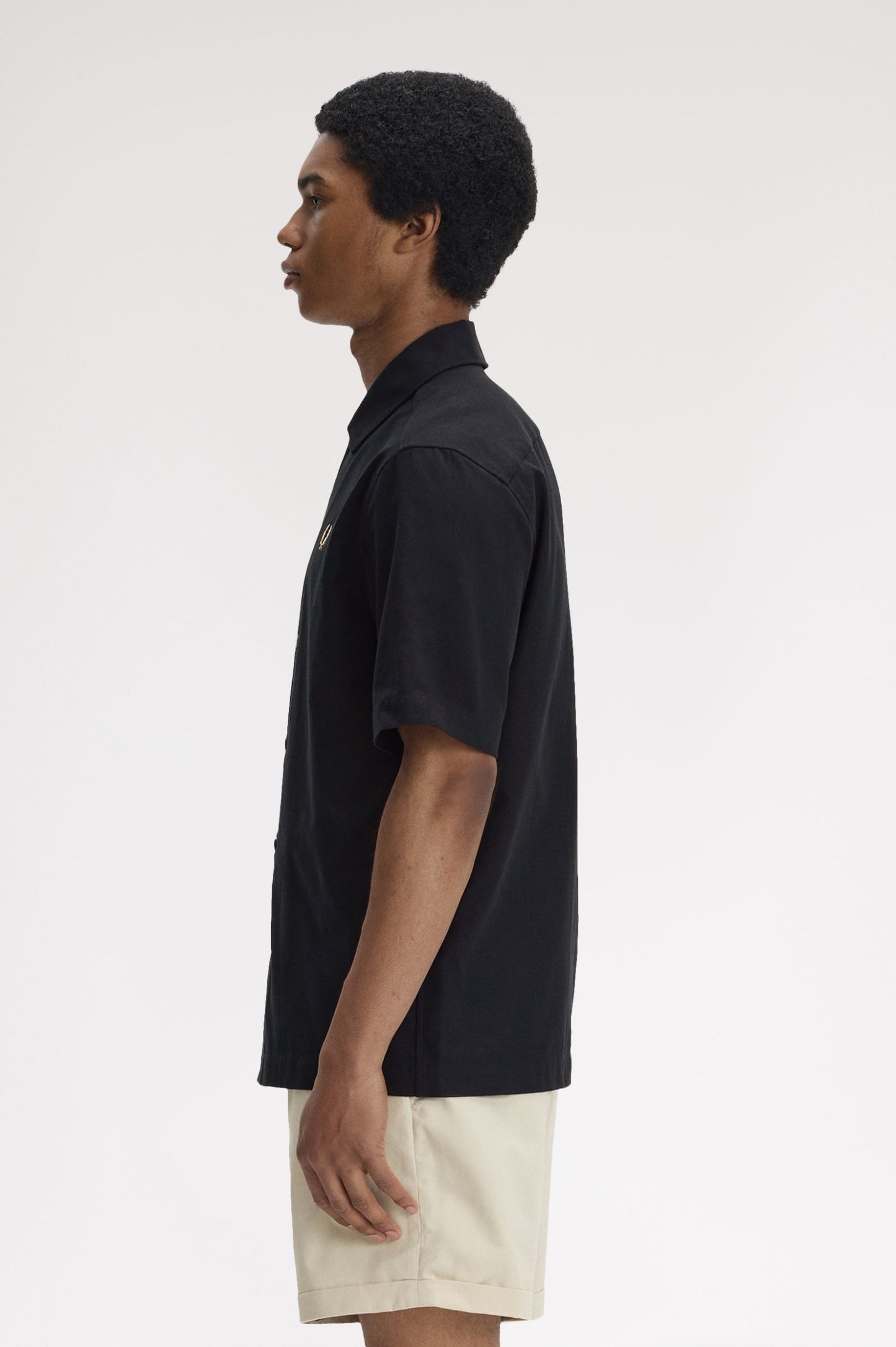 Fred Perry Basket Weave Shirt Black