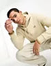 Fred Perry Tipped Hooded Sweatshirt Ecru / Whiskey / Brown