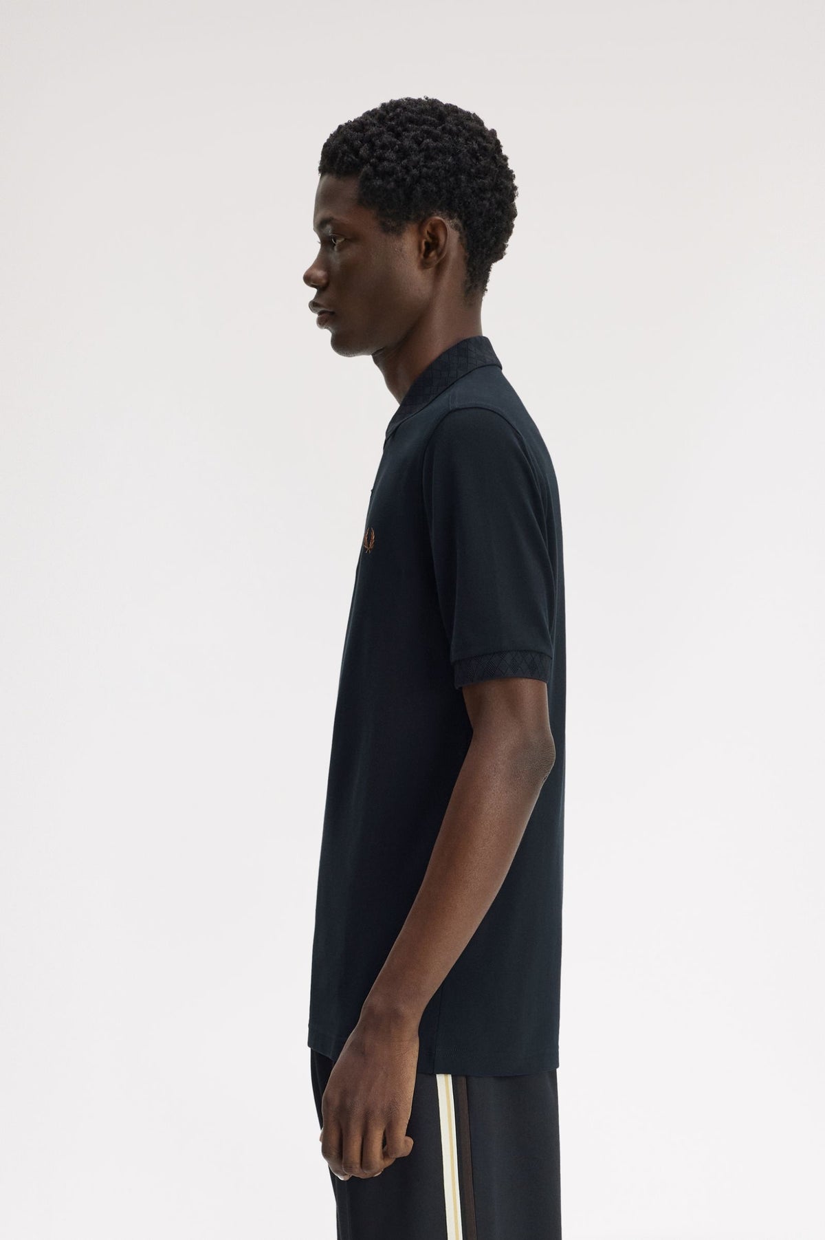 Fred Perry Jacquard Trim Polo Shirt Black