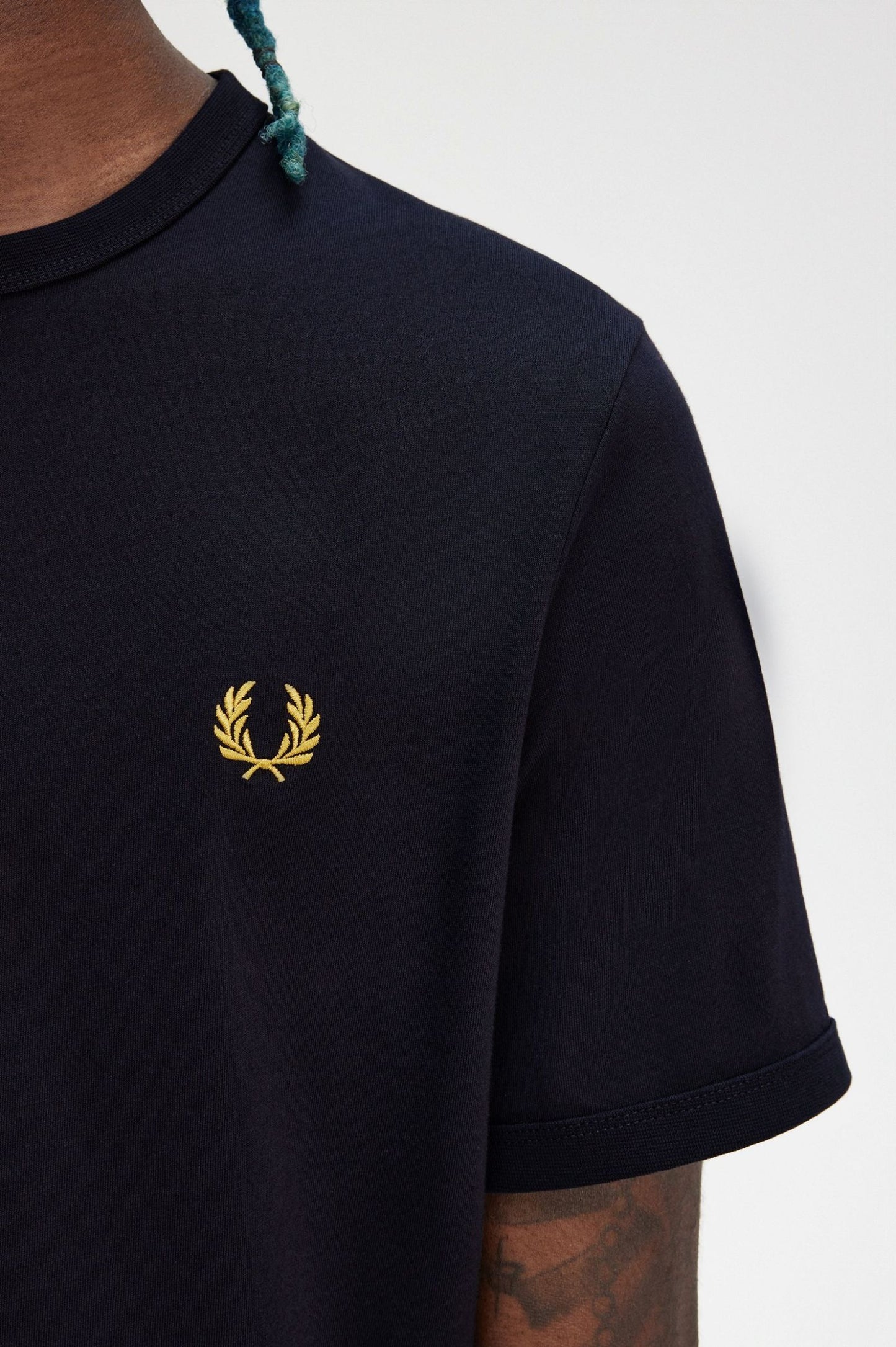 Fred Perry Ringer T-Shirt Navy / Honeycomb