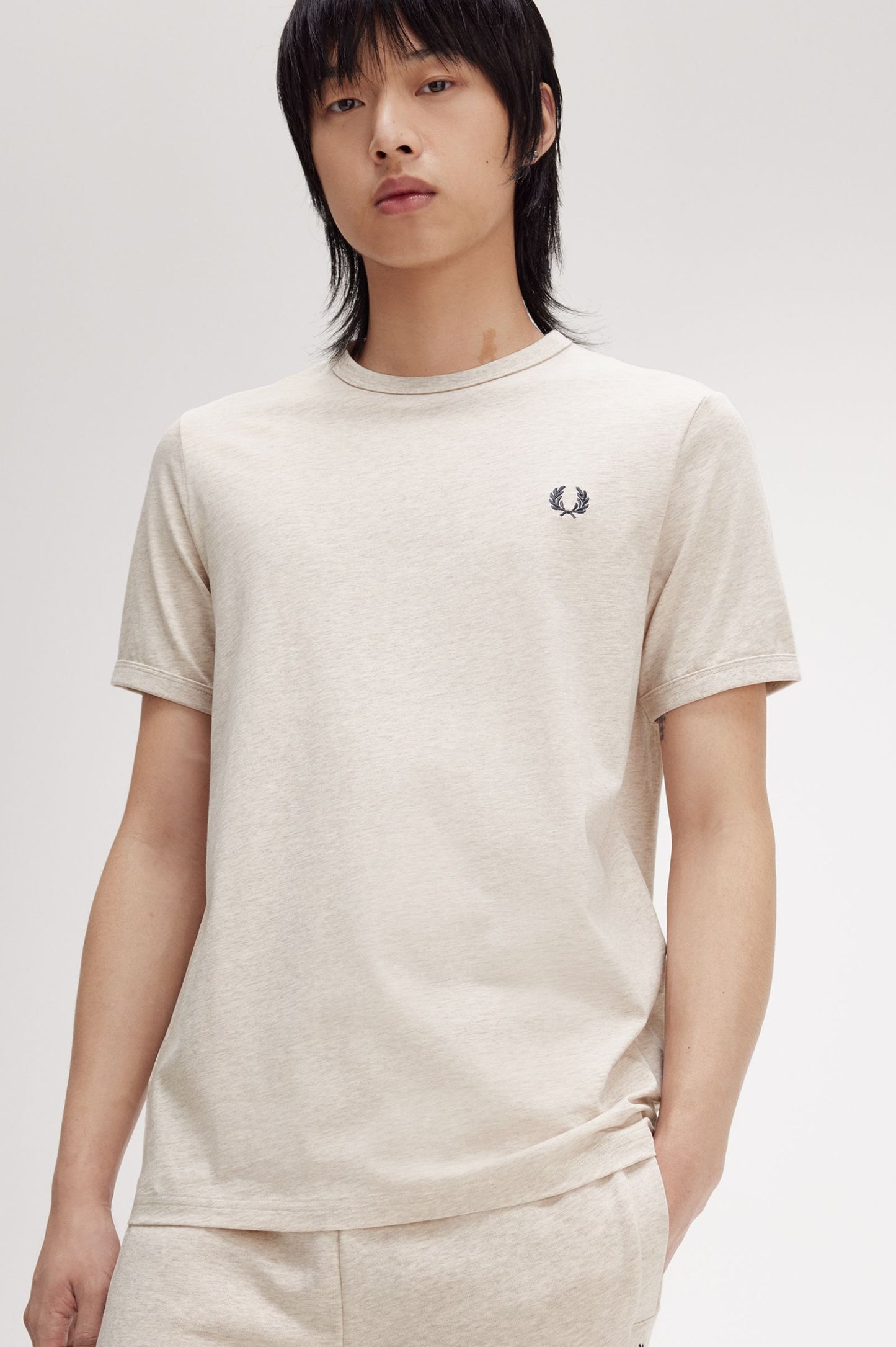 Fred Perry Ringer T-Shirt Porridge Marl