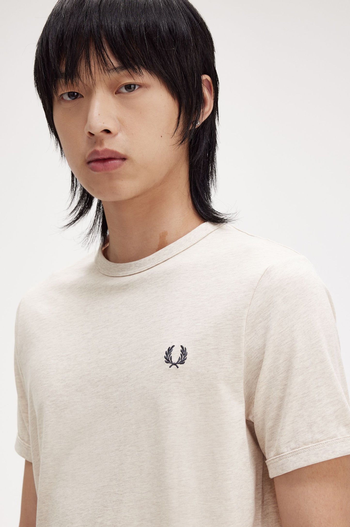 Fred Perry Ringer T-Shirt Porridge Marl
