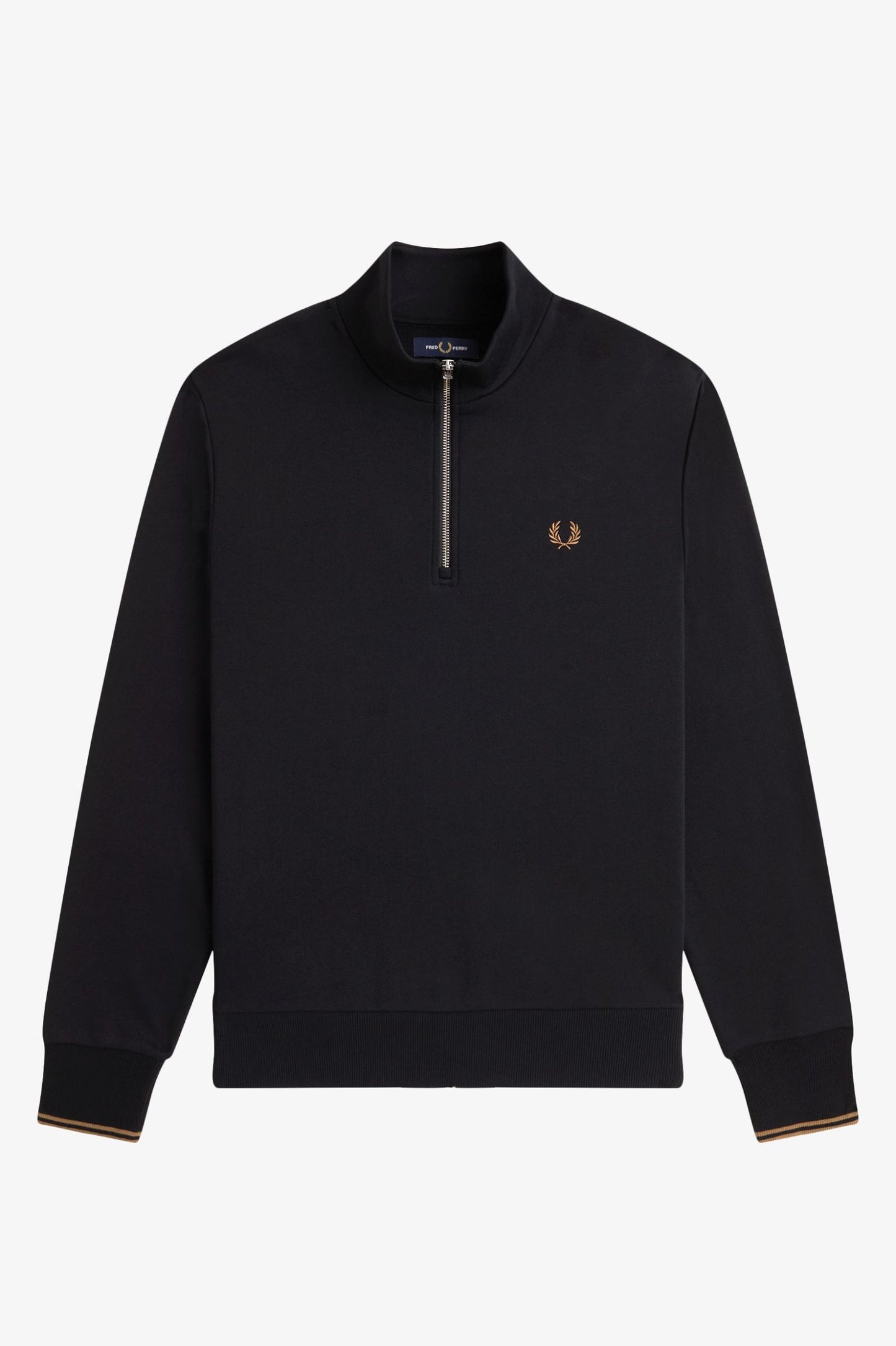 Fred Perry Half Zip Sweatshirt Black / Shadestone