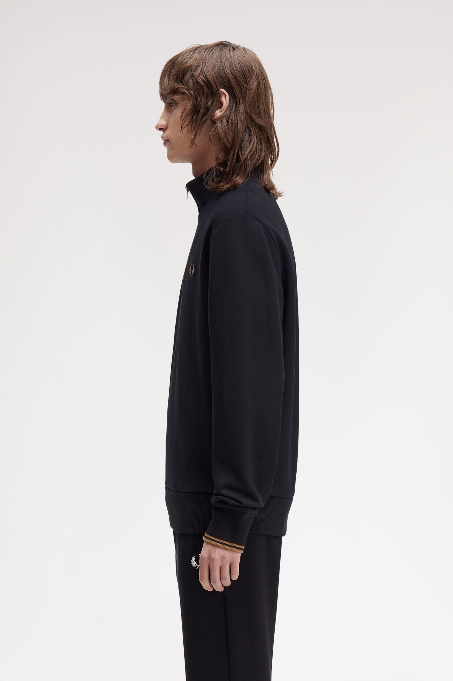 Fred Perry Half Zip Sweatshirt Black / Shadestone