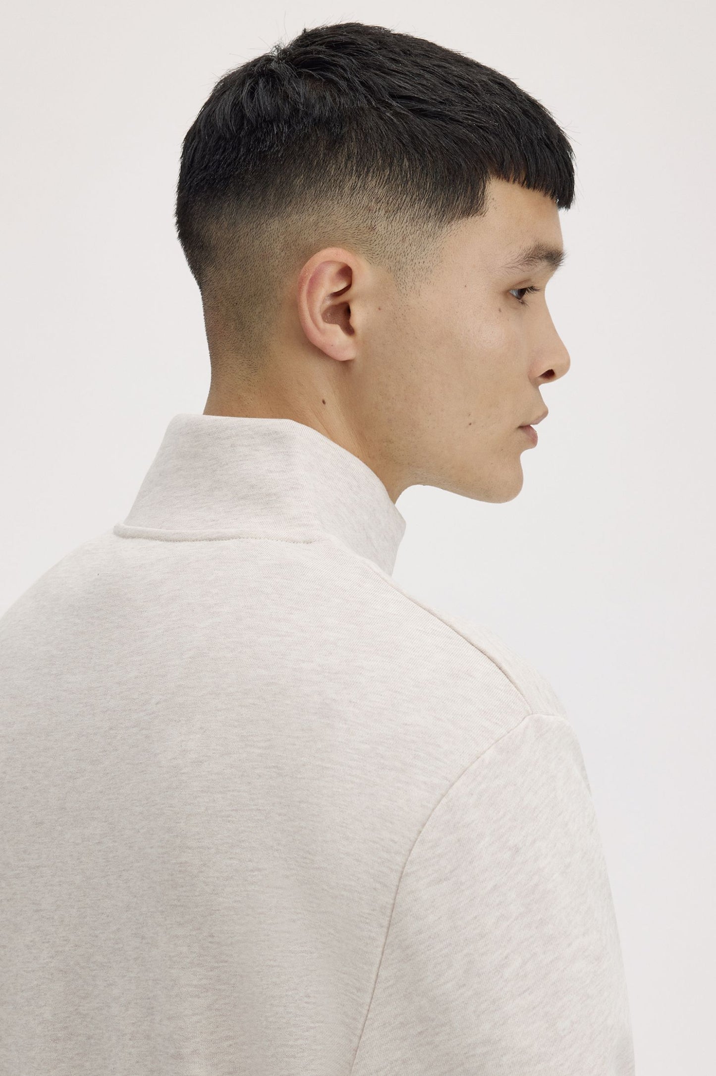 Fred Perry Half Zip Sweatshirt Porridge Marl / Anchor Grey