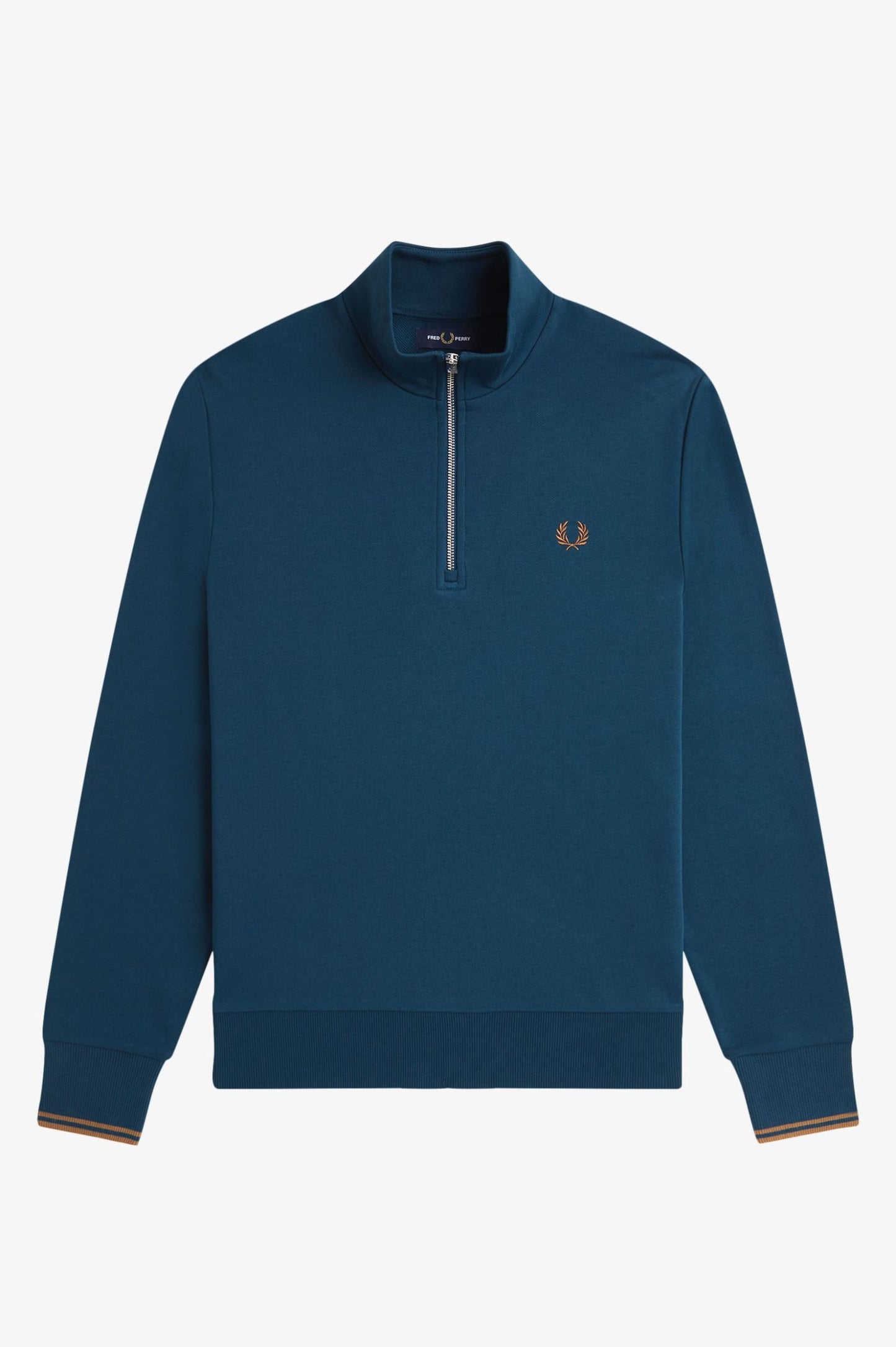 Fred Perry Half Zip Sweatshirt Dark Petrol / Shadestone