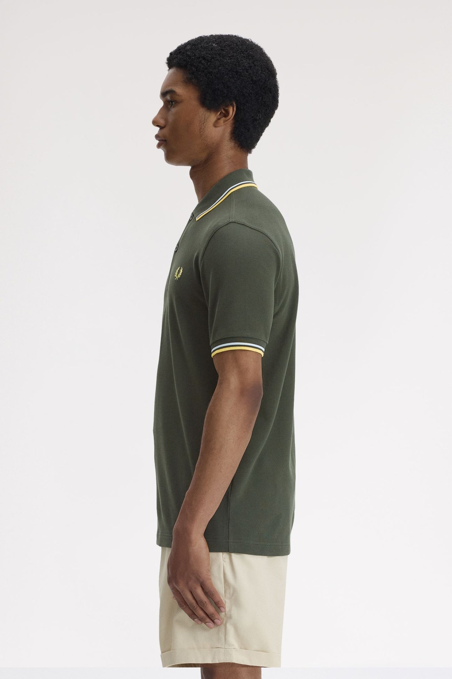 Fred Perry Polo M3600 Hunting Green / Light Ice / Lemon Barley