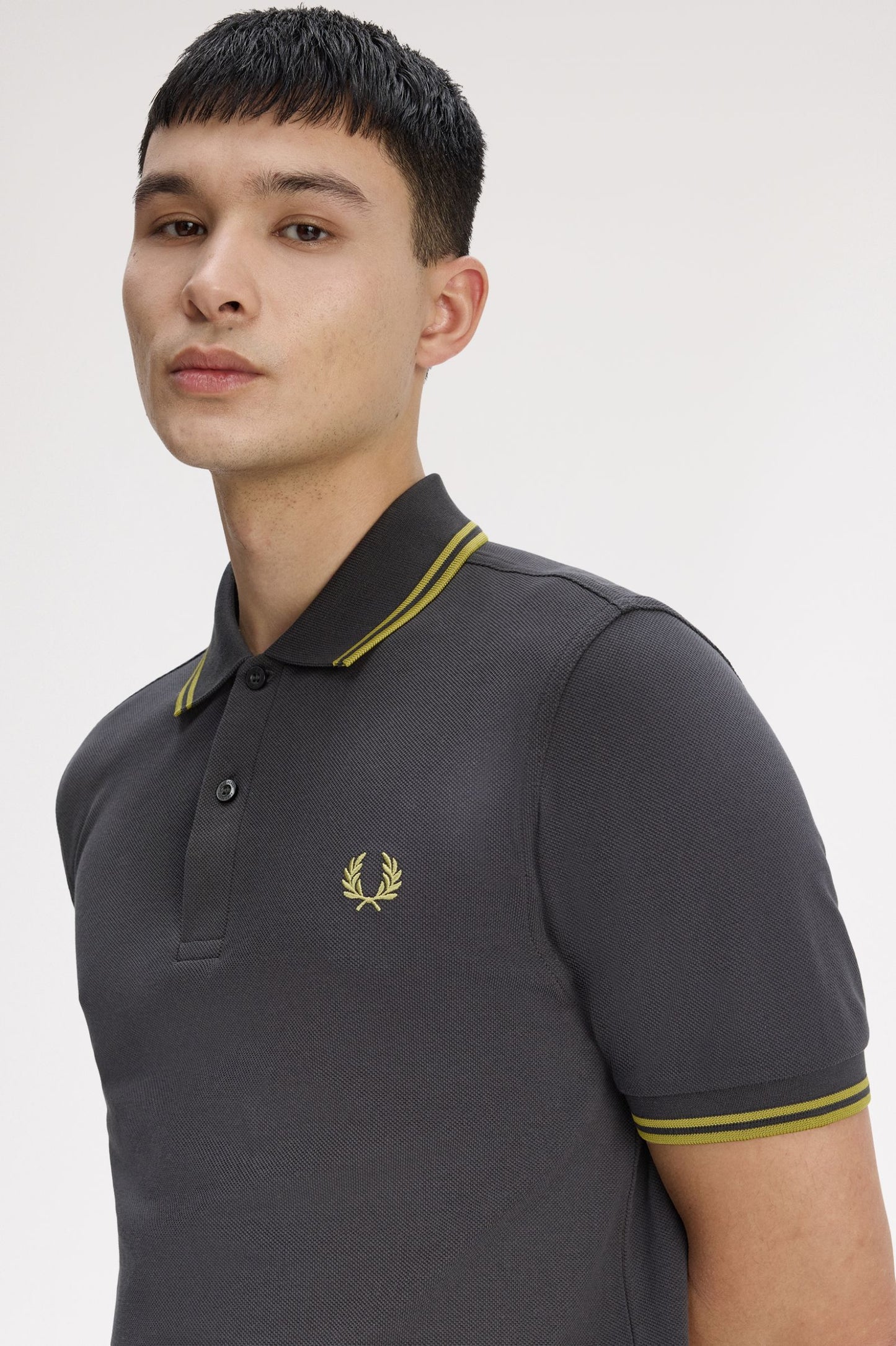Fred Perry Polo M3600 Anchor Grey / Tennis Ball Yellow / Tennis Ball Yellow