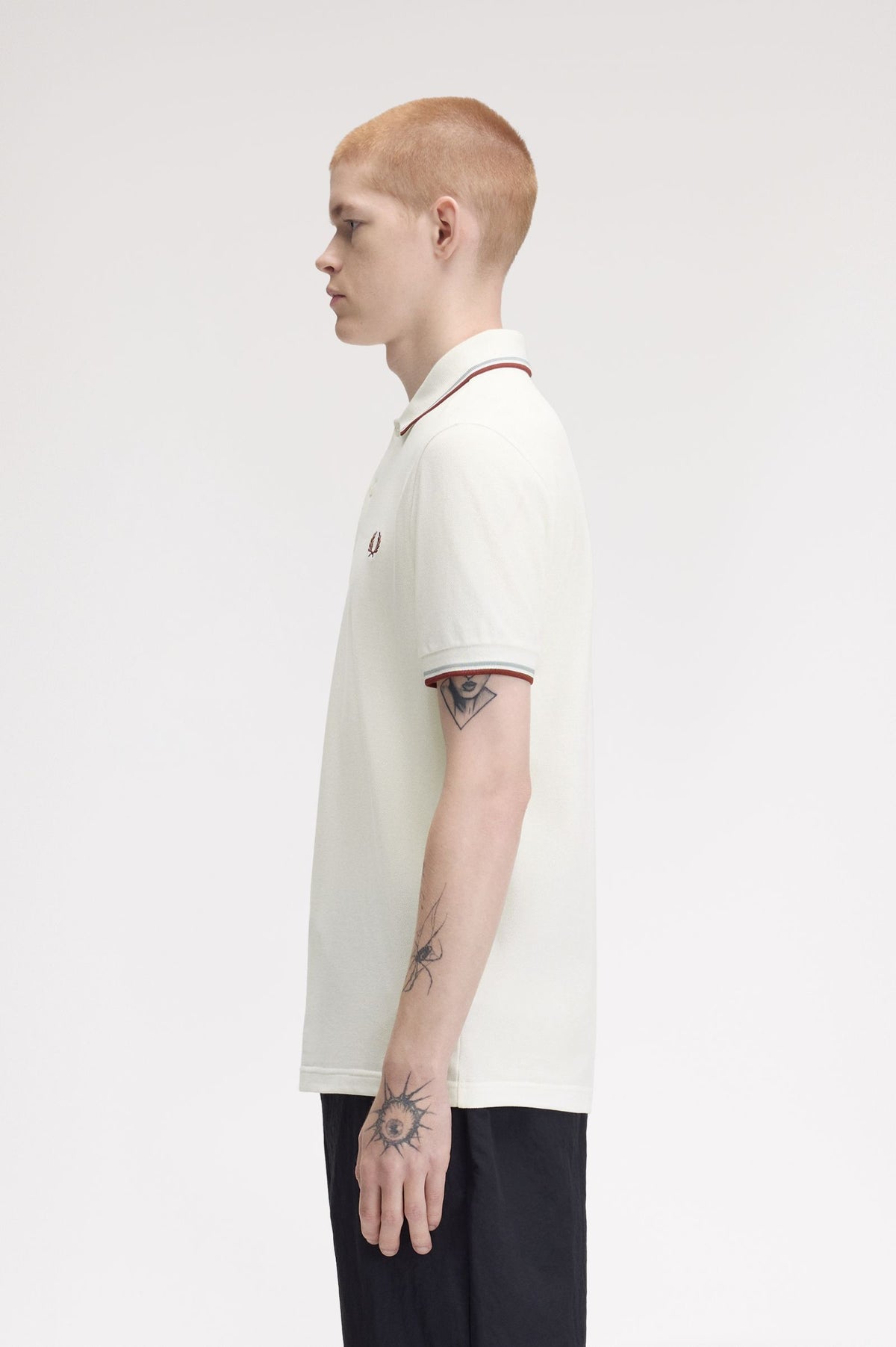 Fred Perry Polo M3600 Snow White / Silver Blue / Brandy