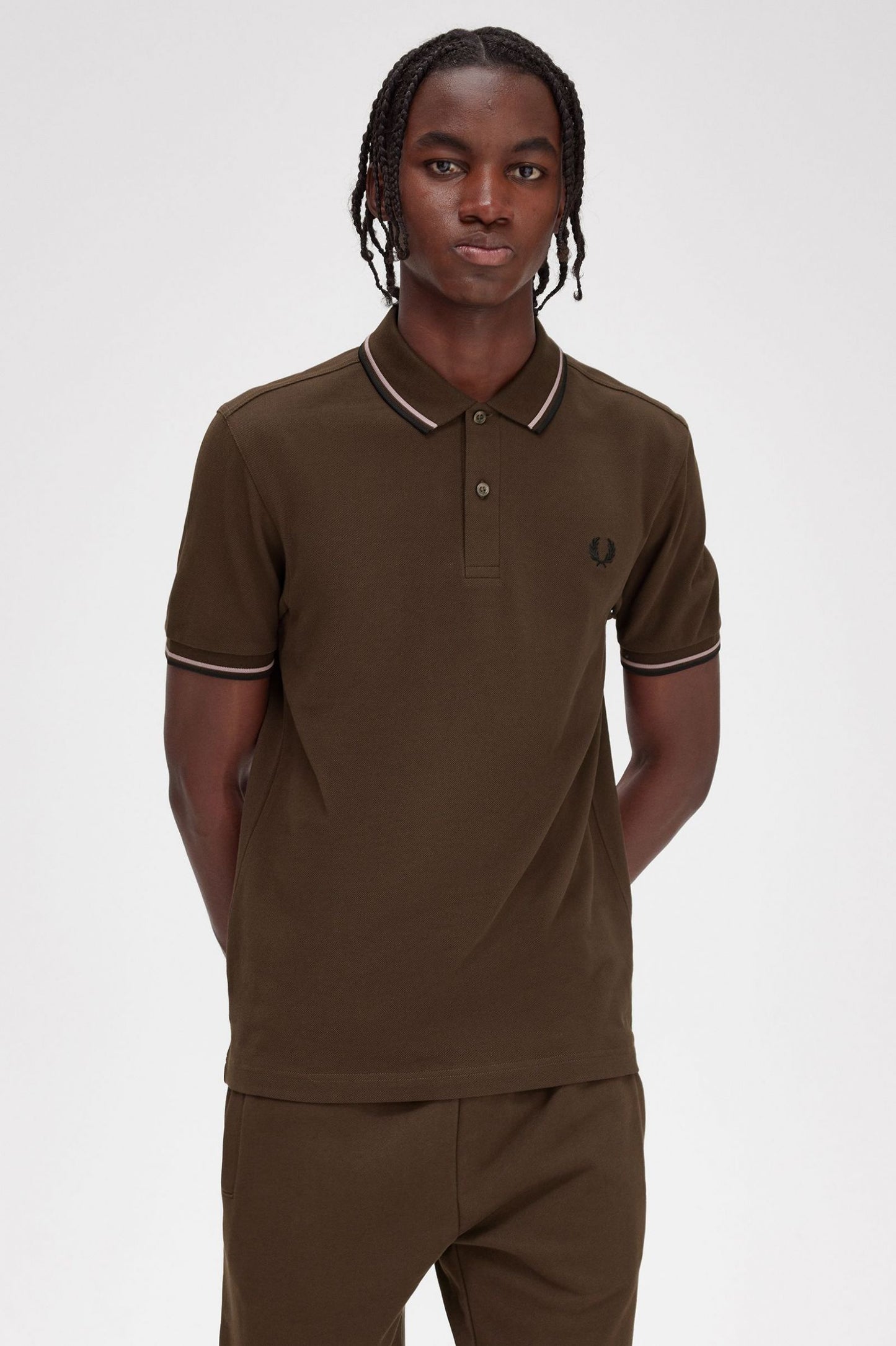 Fred Perry Polo M3600 Burnt Tobacco / Dark Pink / Black