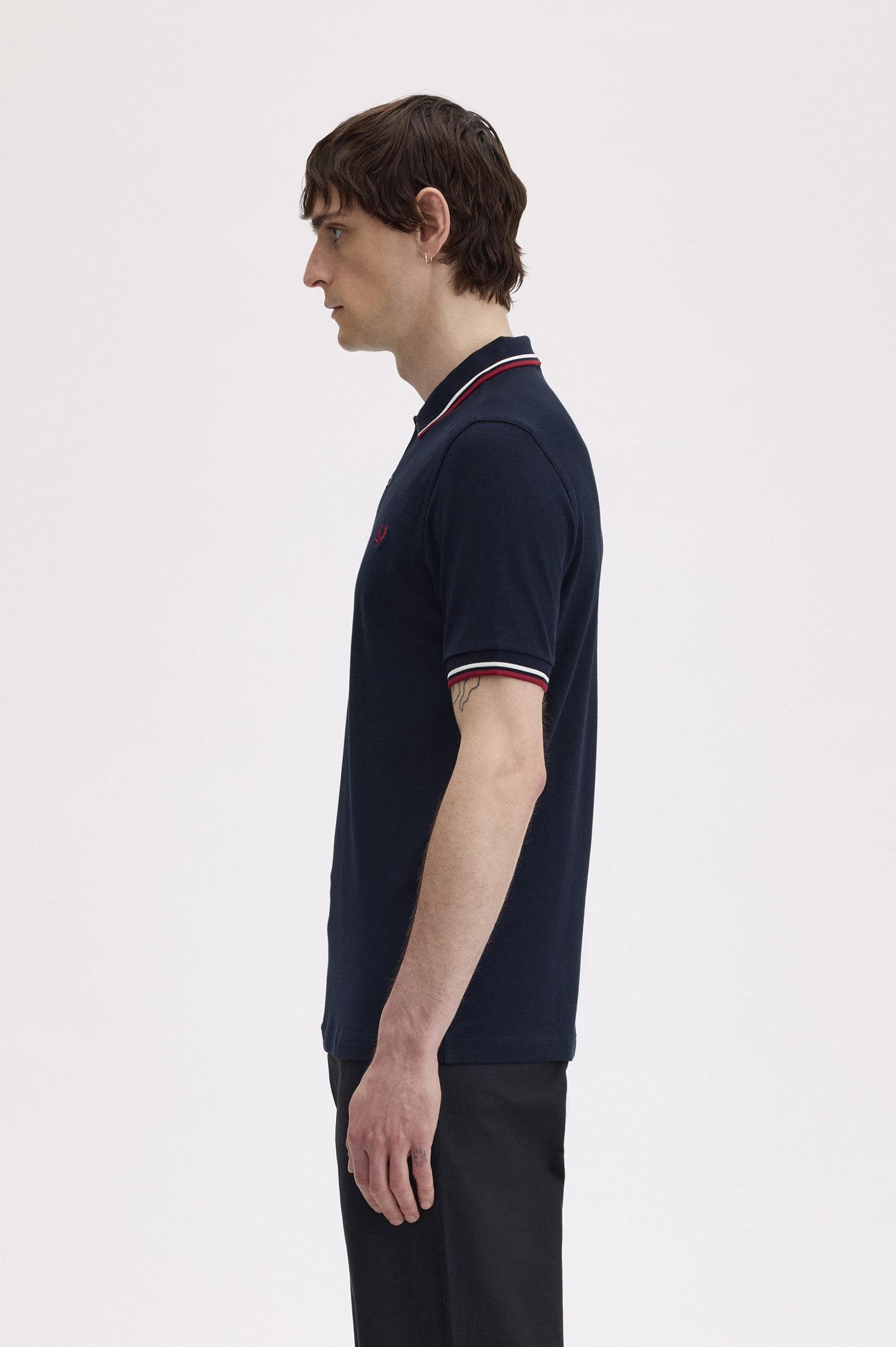 Fred Perry Polo M3600 Navy / Snowwhite / Burnt Red