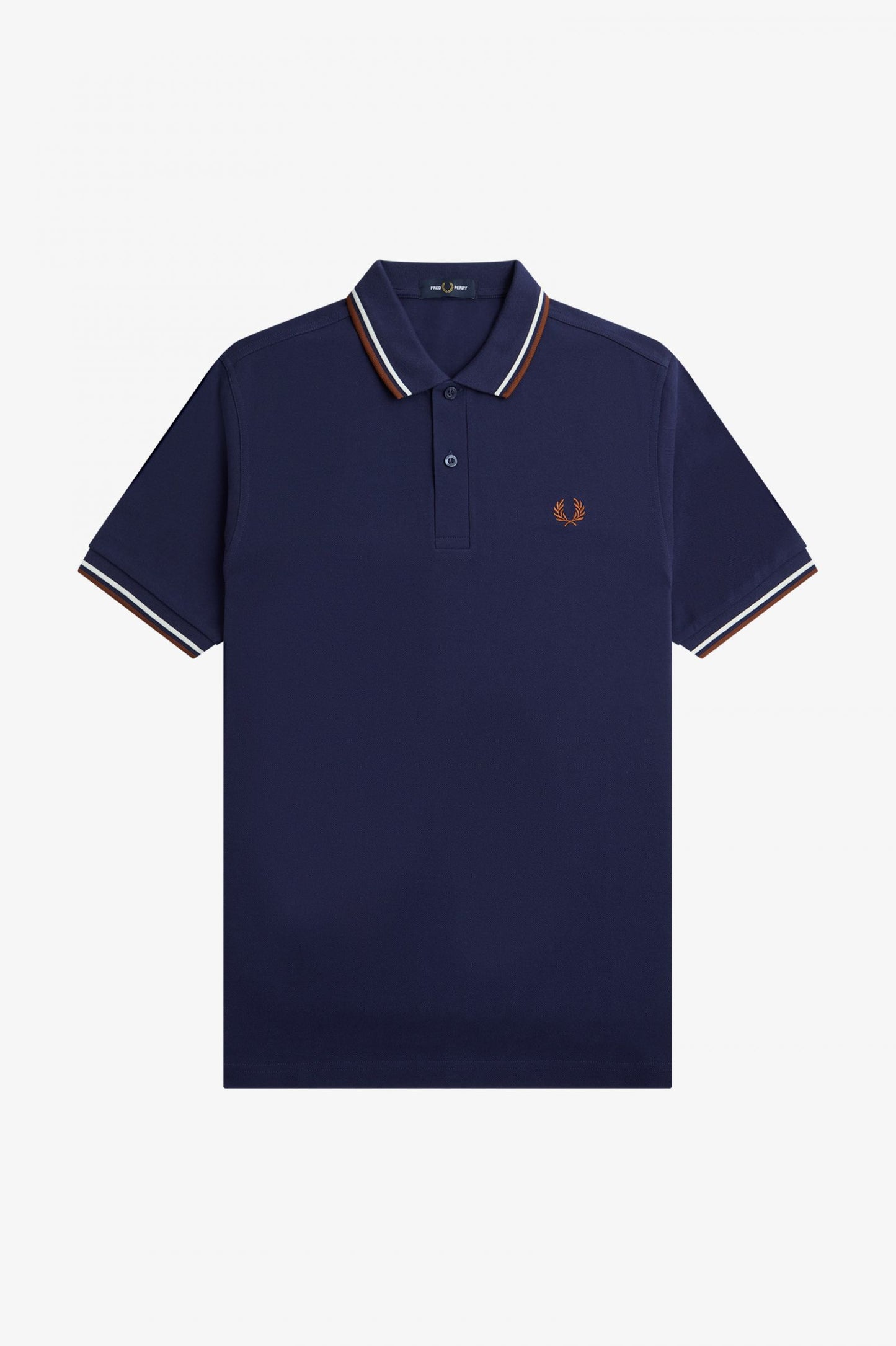 Fred Perry Polo M3600 French Navy / Ecru / Whiskey Brown