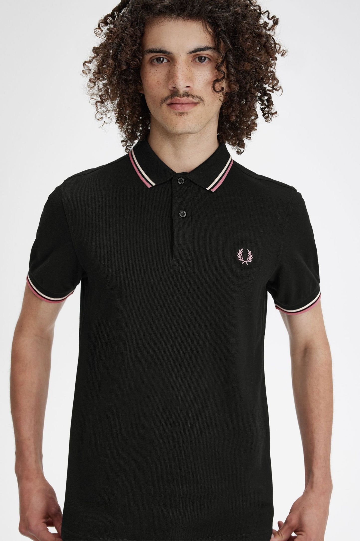 Fred Perry Polo M3600 Black / Ecru / Dustrose