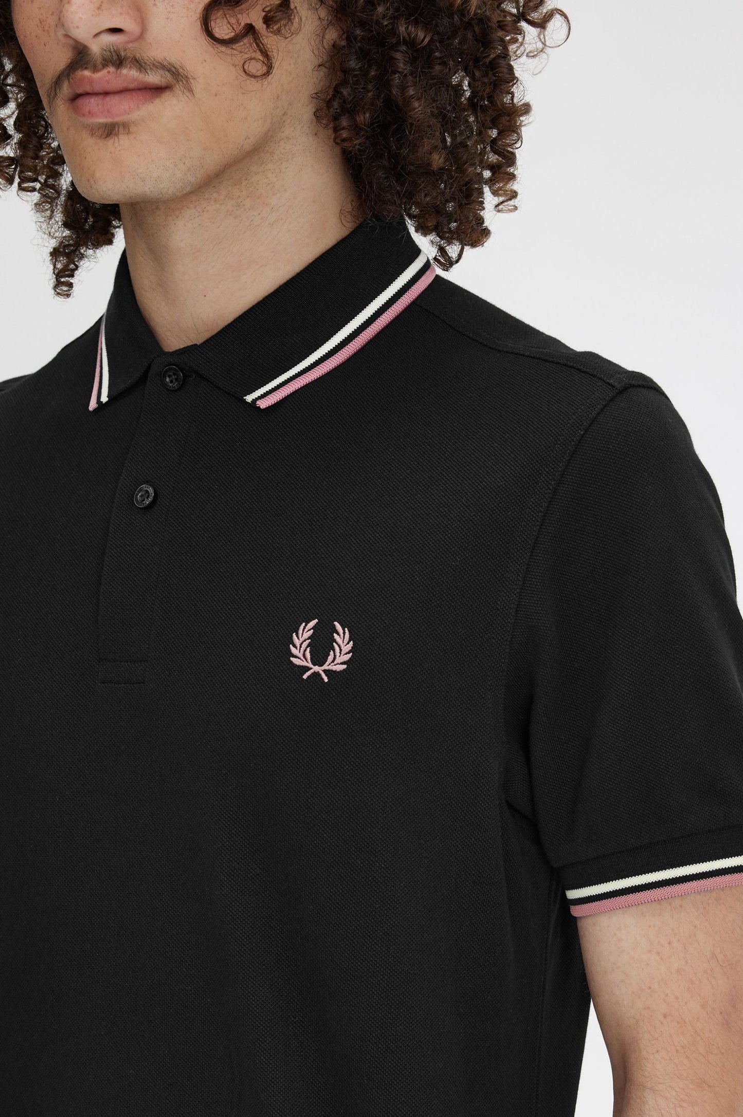Fred Perry Polo M3600 Black / Ecru / Dustrose