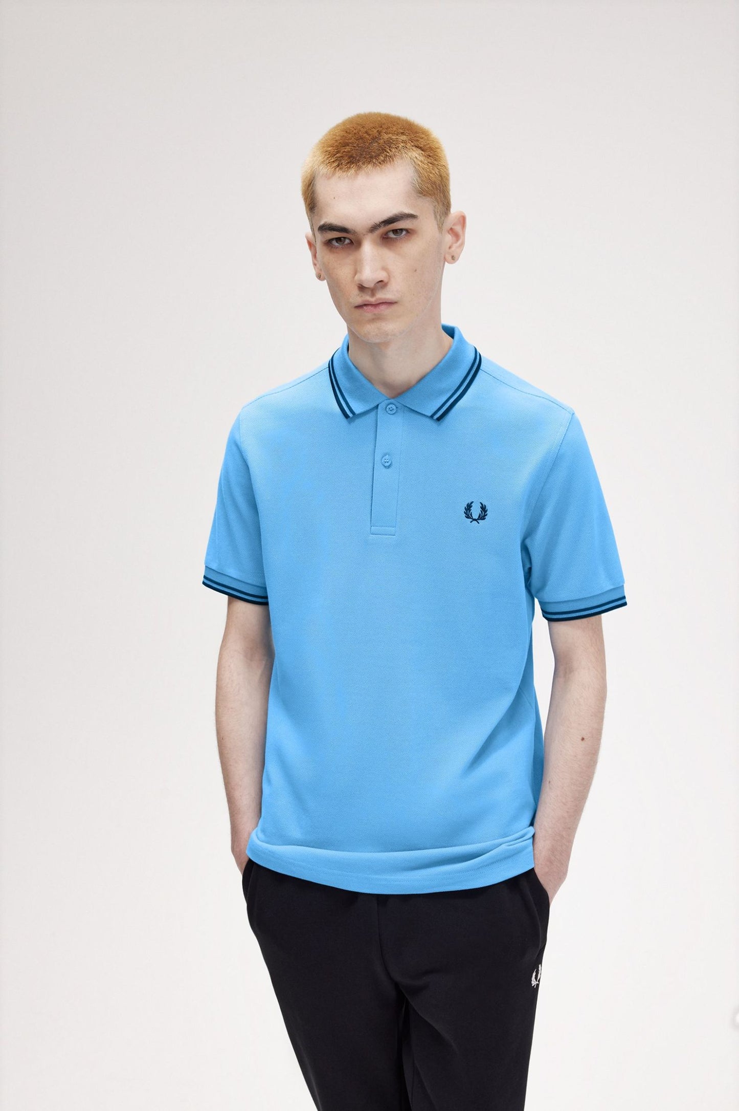 Fred Perry Polo M3600 Soft Blue / Anchor Grey / Black