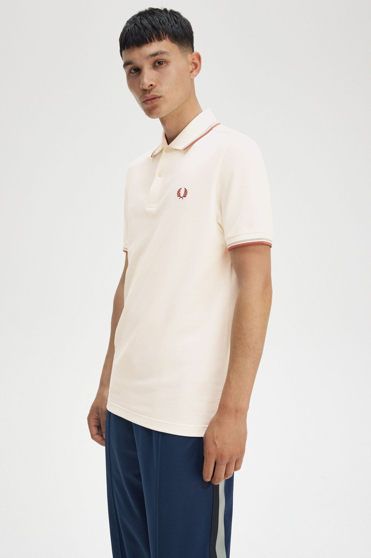 Fred Perry Polo M3600 Light Ecru / Silver Blue / Cinnamon