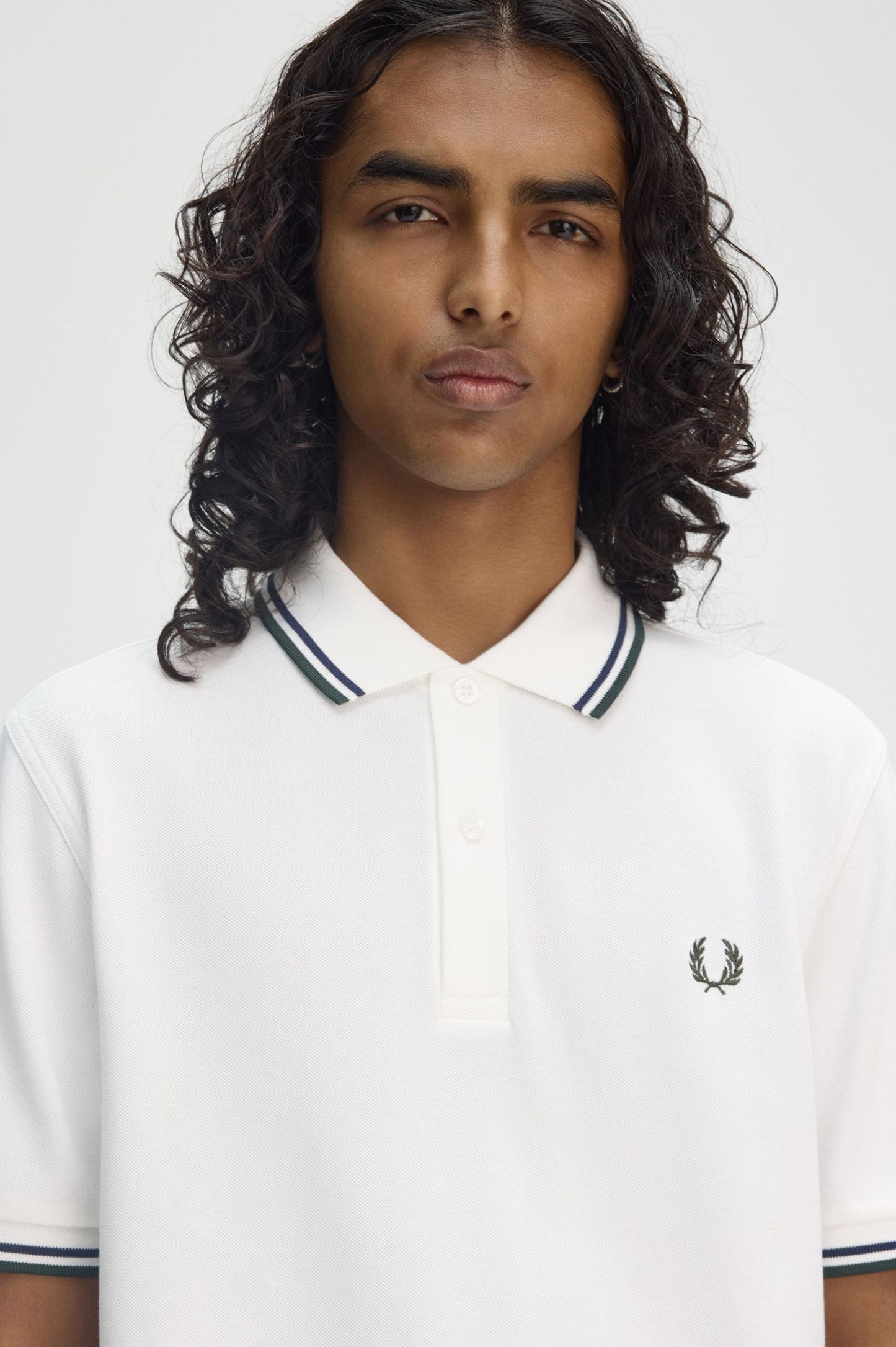 Fred Perry Polo M3600 Snow White / Tennis Blue / Court Green