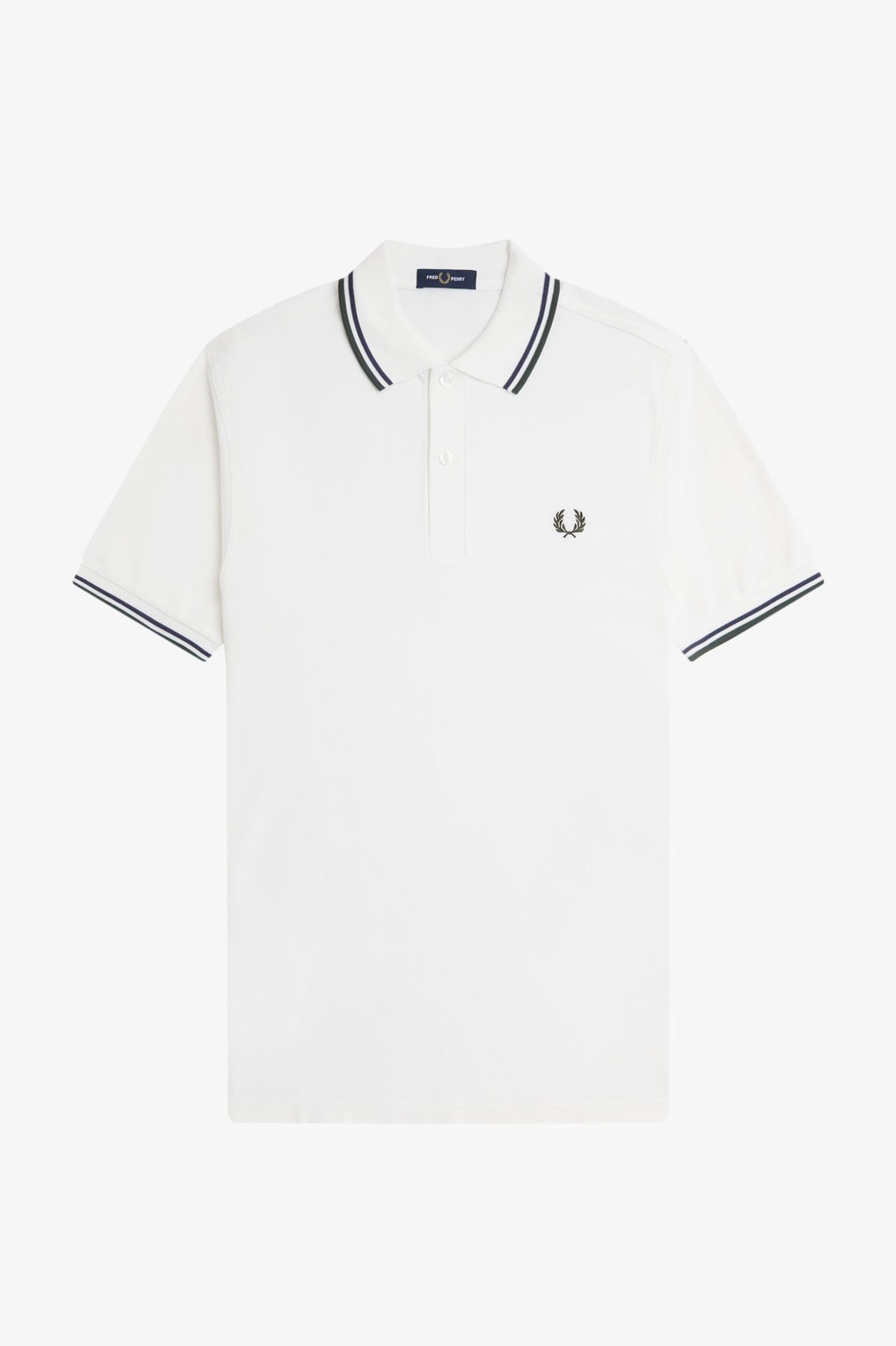 Fred Perry Polo M3600 Snow White / Tennis Blue / Court Green