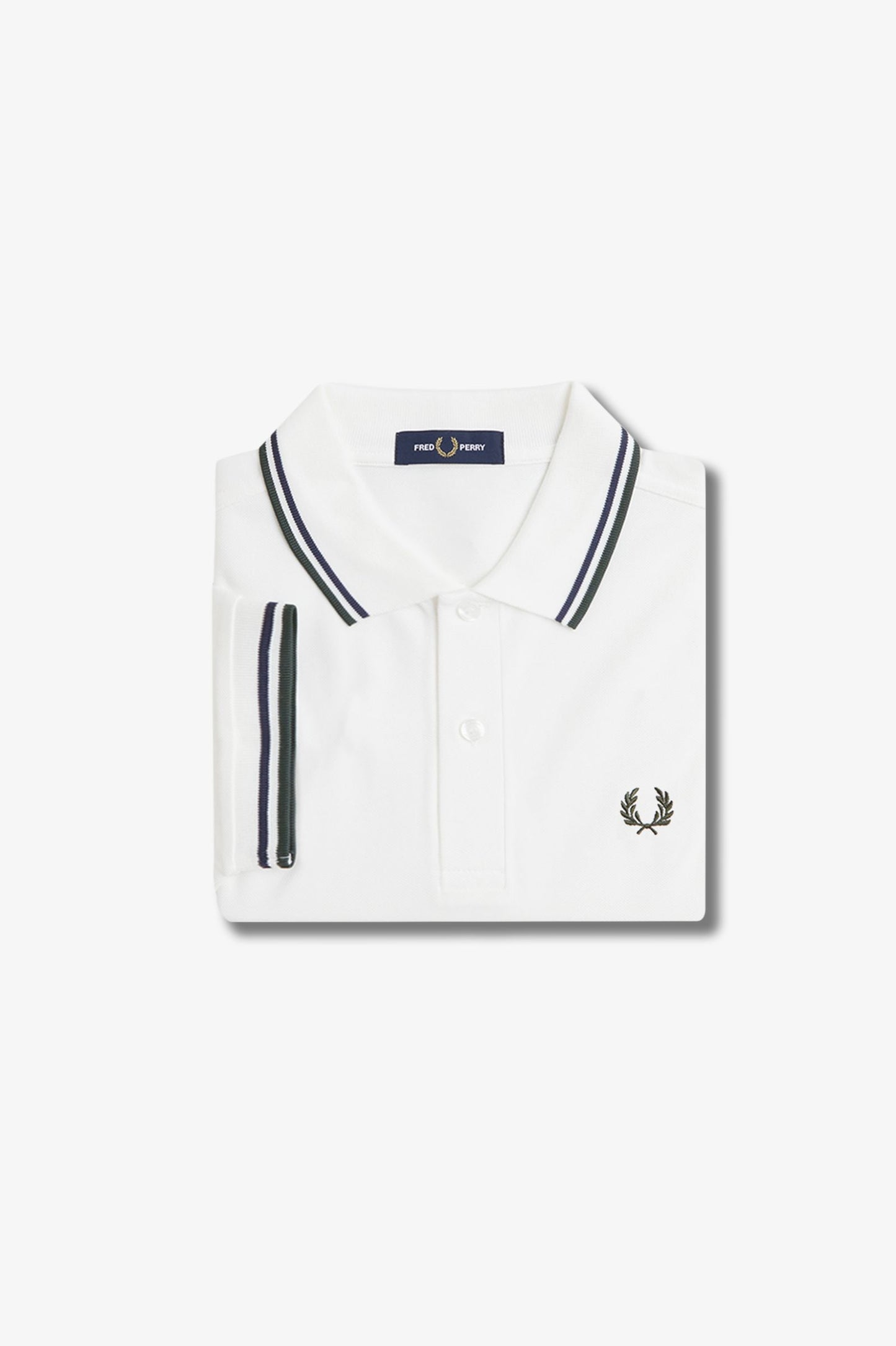 Fred Perry Polo M3600 Snow White / Tennis Blue / Court Green