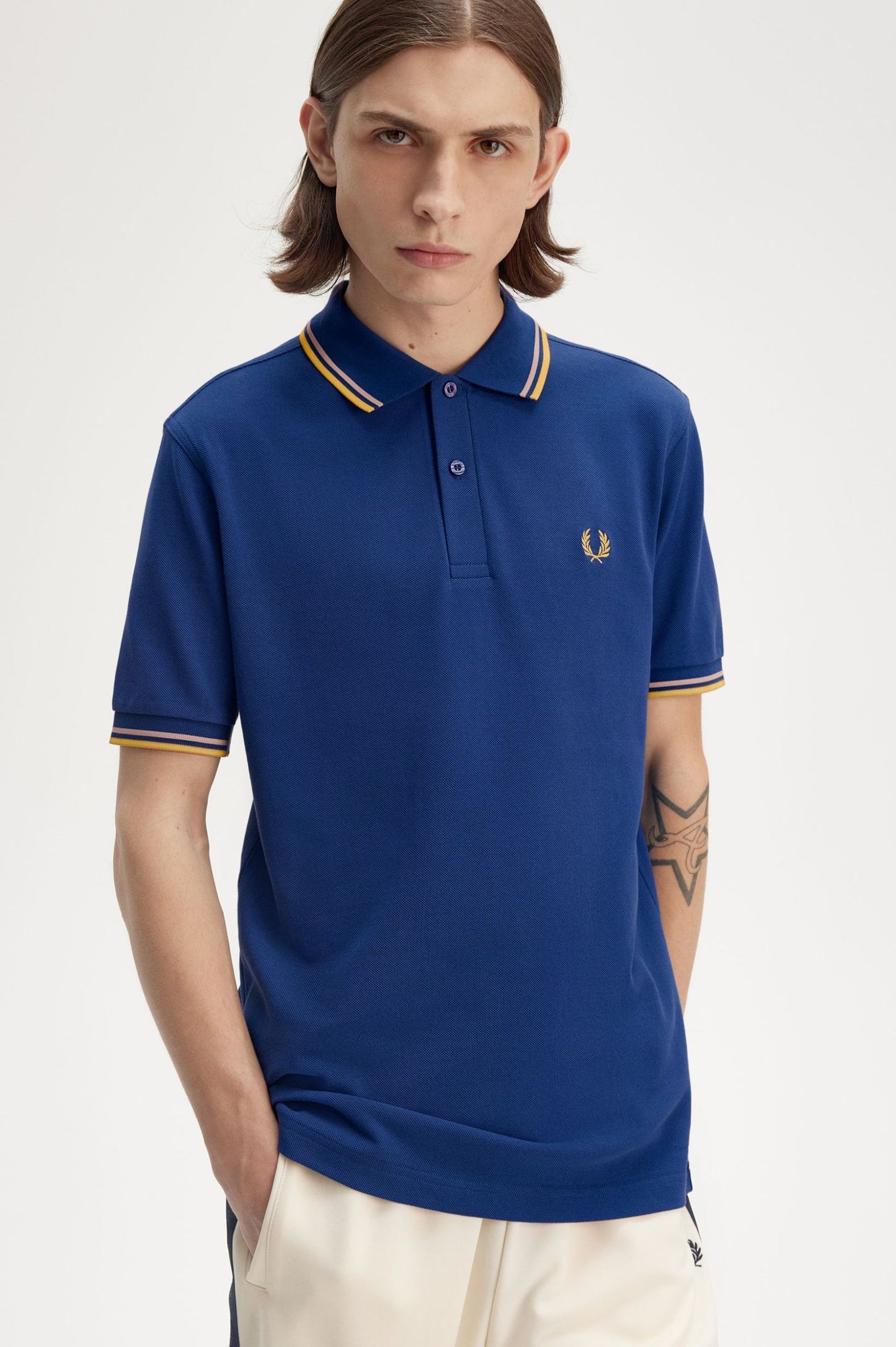 Fred Perry Polo M3600 Shaded Cobalt / Oatmeal / Honeycomb
