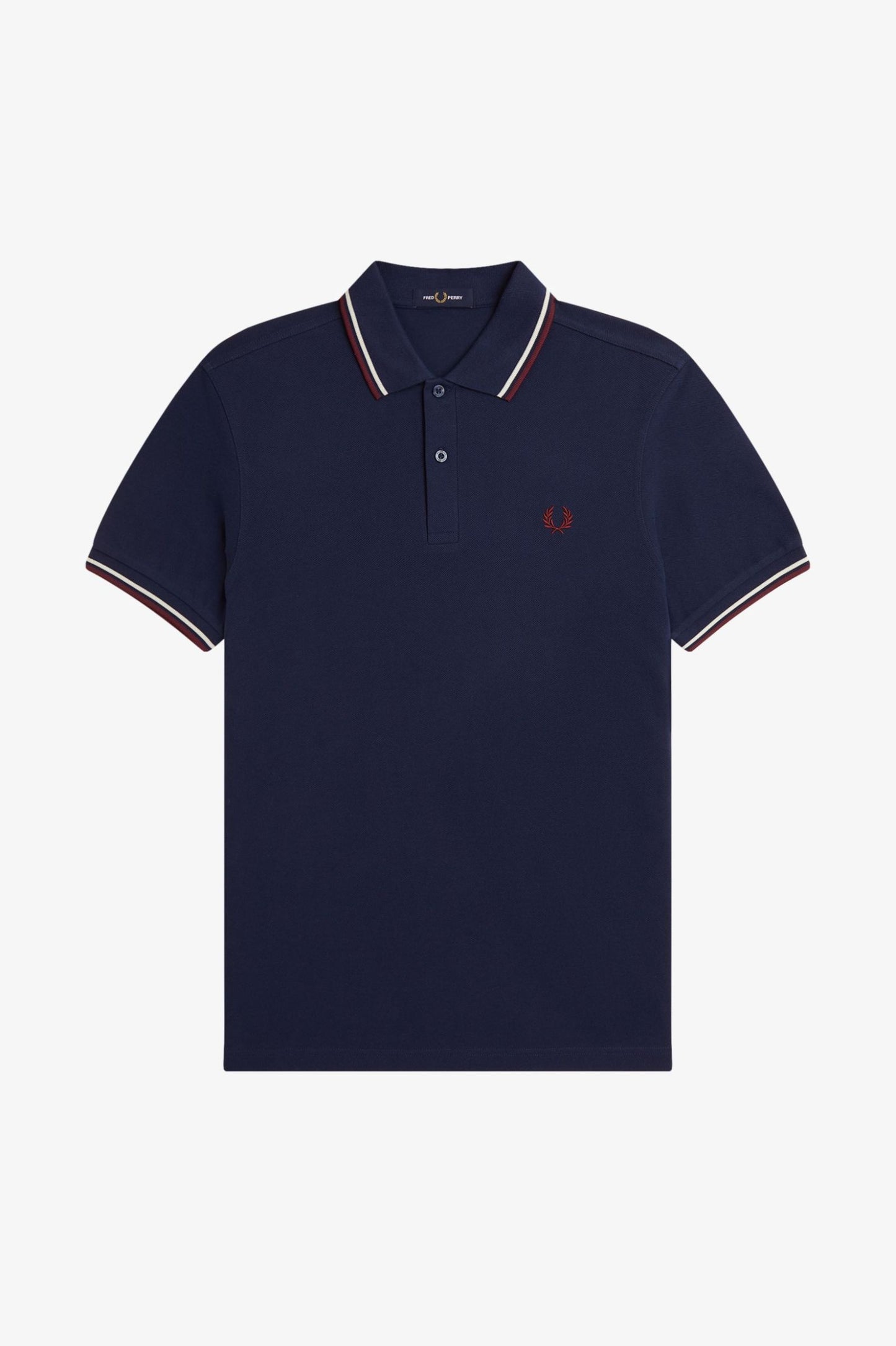 Fred Perry Polo M3600 Tennis Blue / Ecru / Oxblood