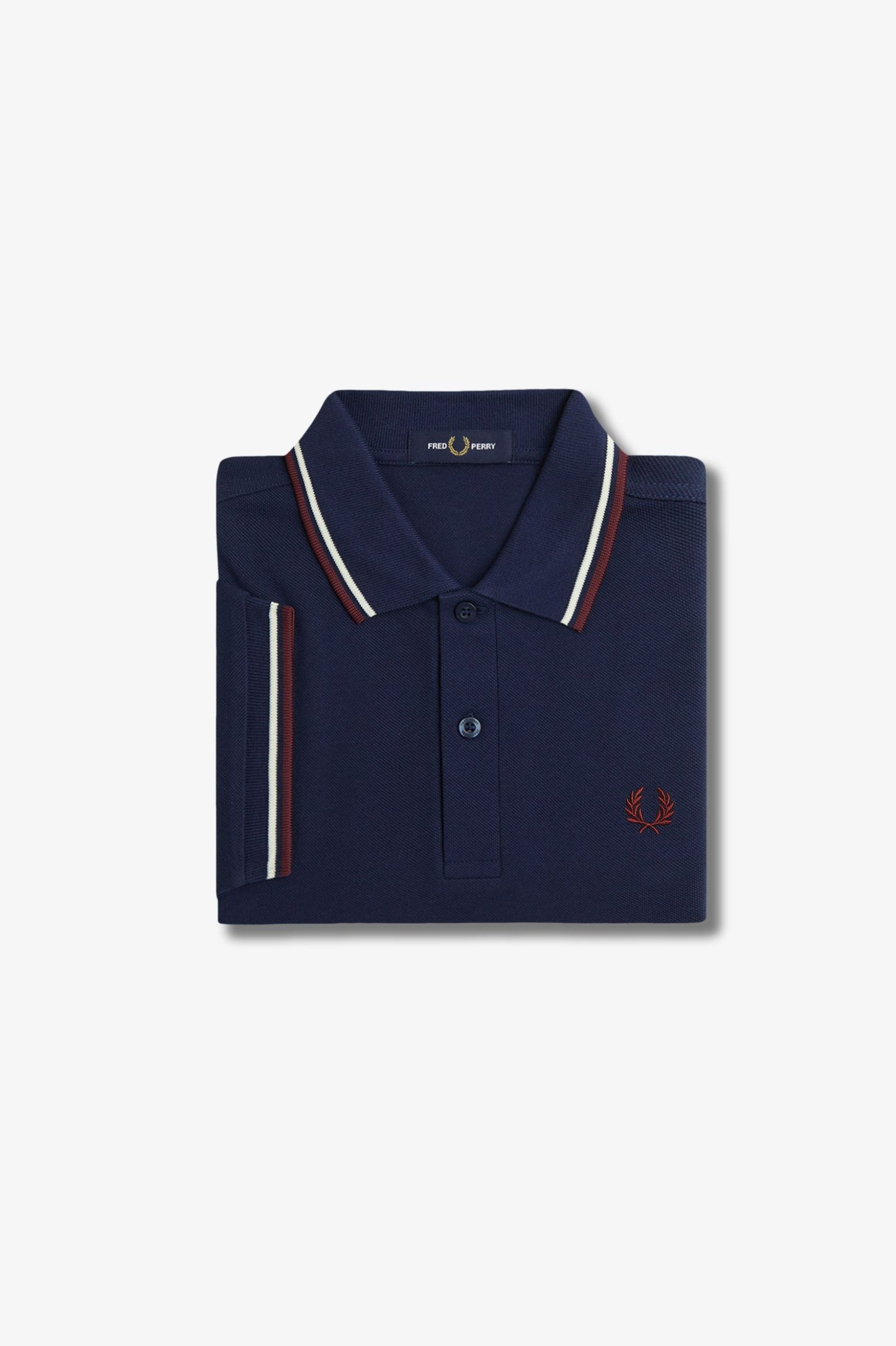 Fred Perry Polo M3600 Tennis Blue / Ecru / Oxblood