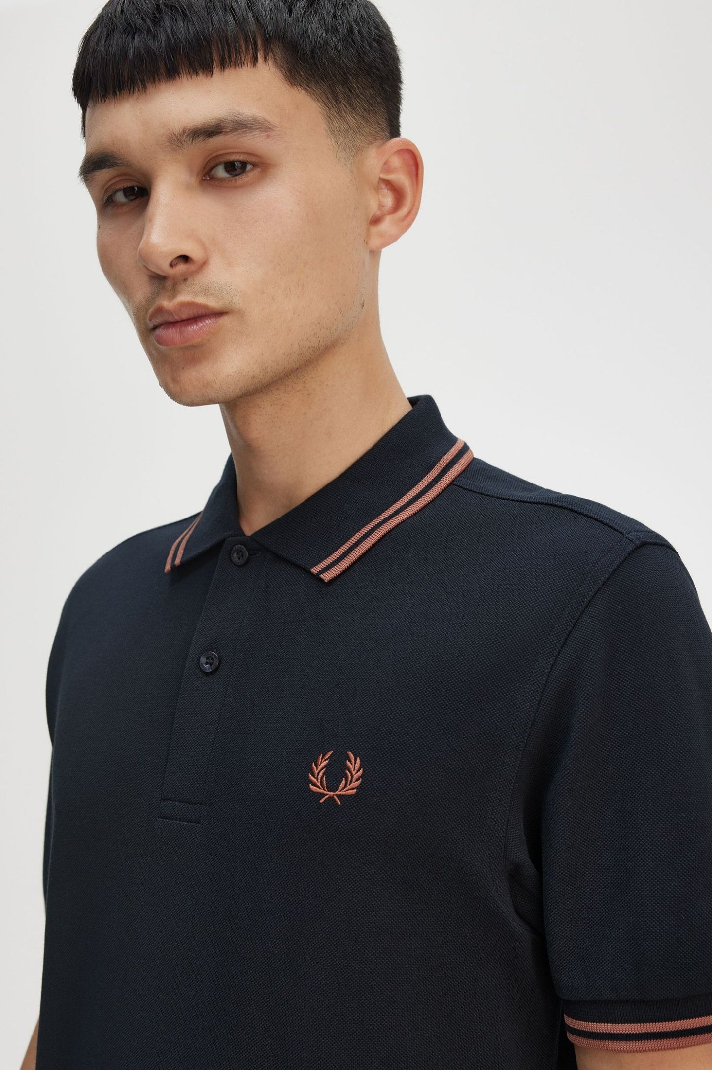 Fred Perry Polo M3600 Navy / Cinnamon / Cinnamon