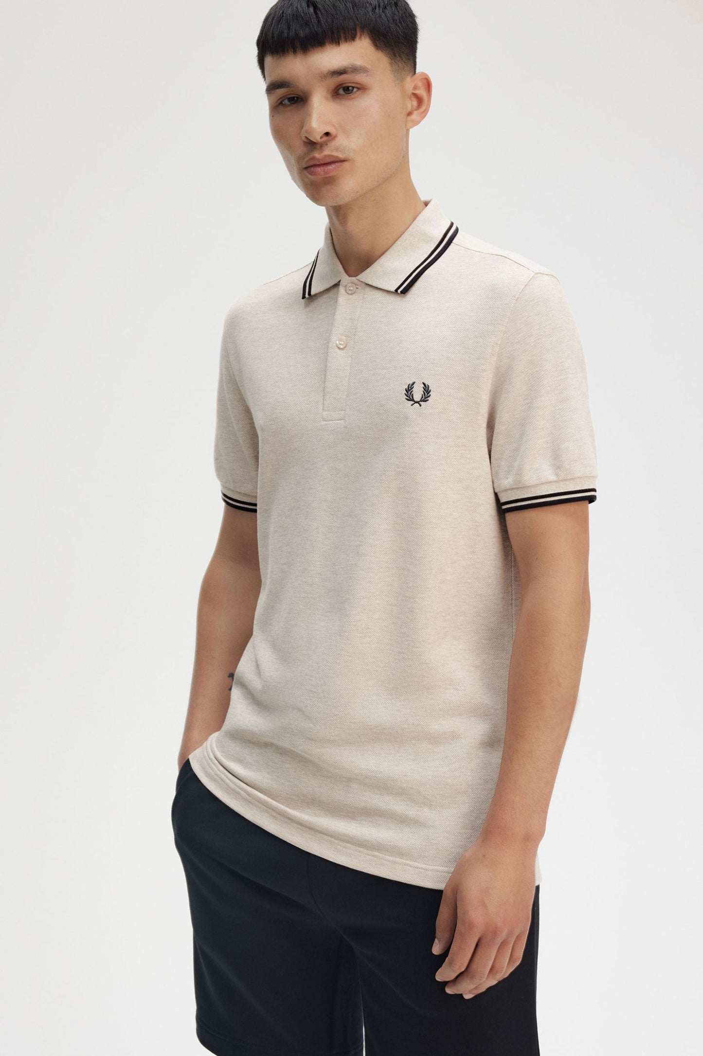Fred Perry Polo M3600 Porridge Marl / Carrington Brick / Anchor Grey