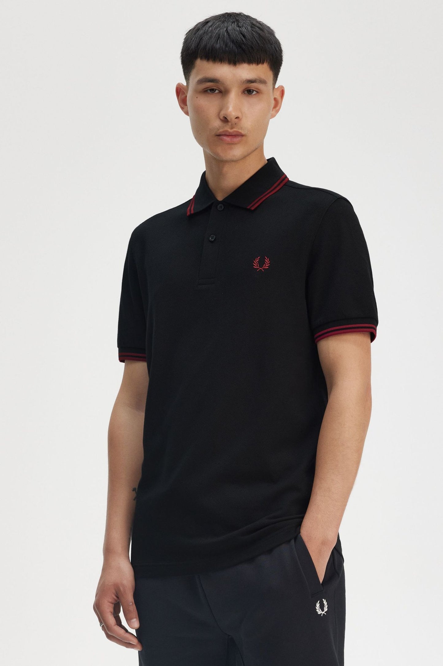 Fred Perry Polo M3600 Black / Burned Red / Burned Red