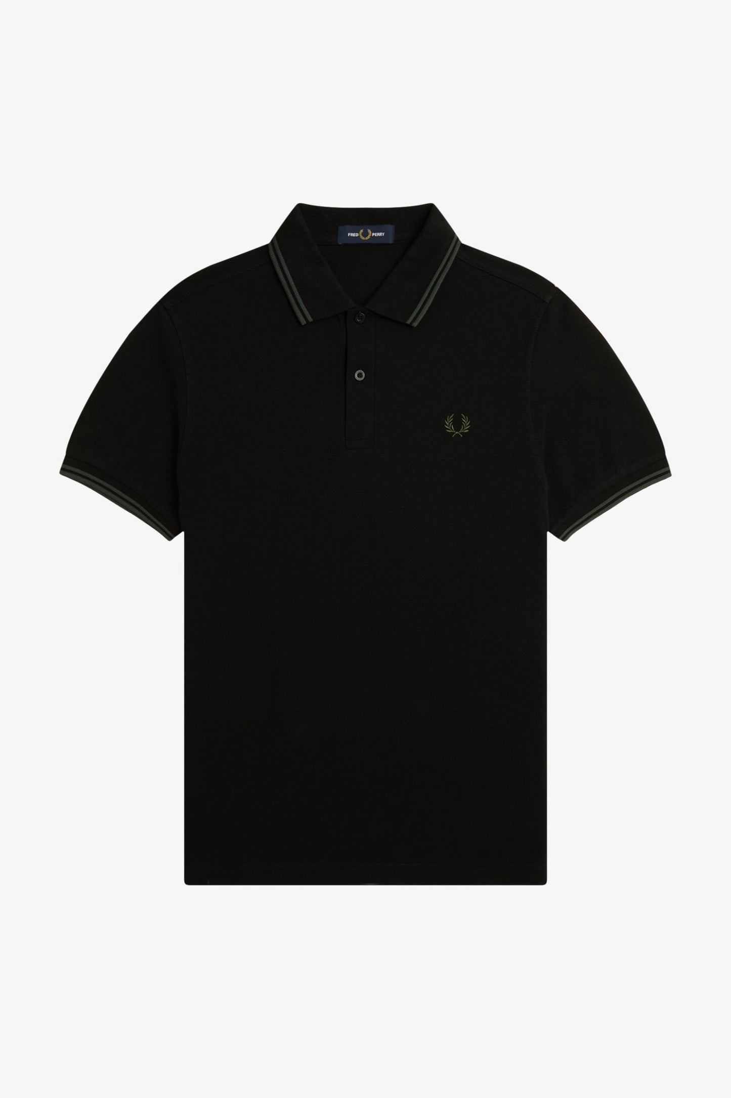 Fred Perry Polo M3600 Black / Court Green / Court Green