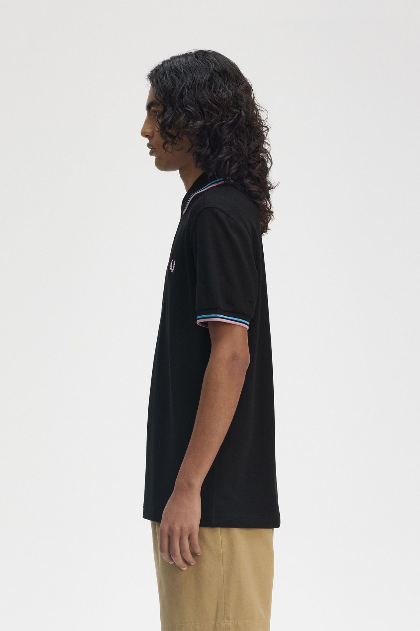 Fred Perry Polo M3600 Black / Court Blue / Dark Pink