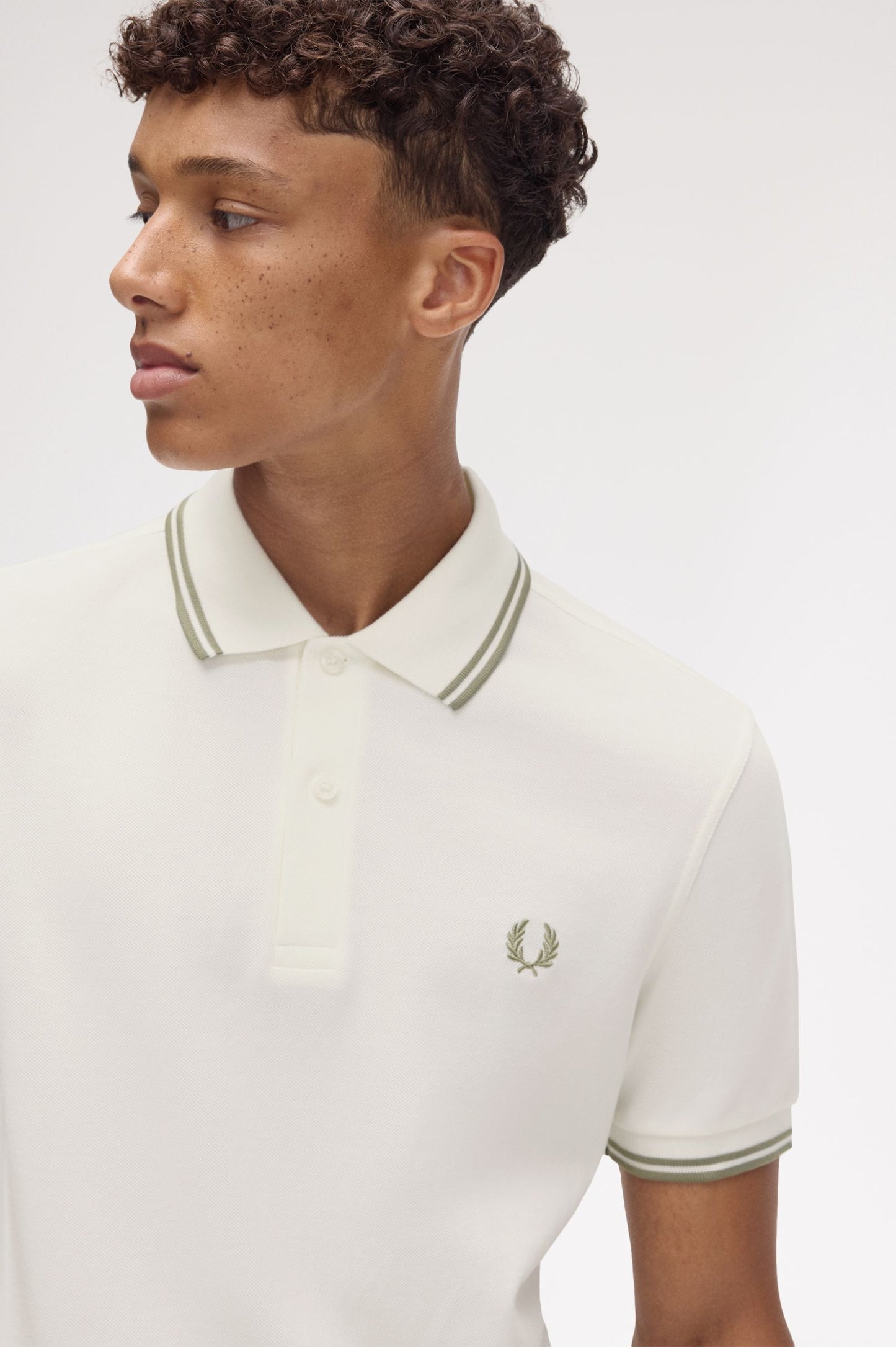 Fred Perry Polo M3600 Light Ecru / Olive Mint / Olive Mint