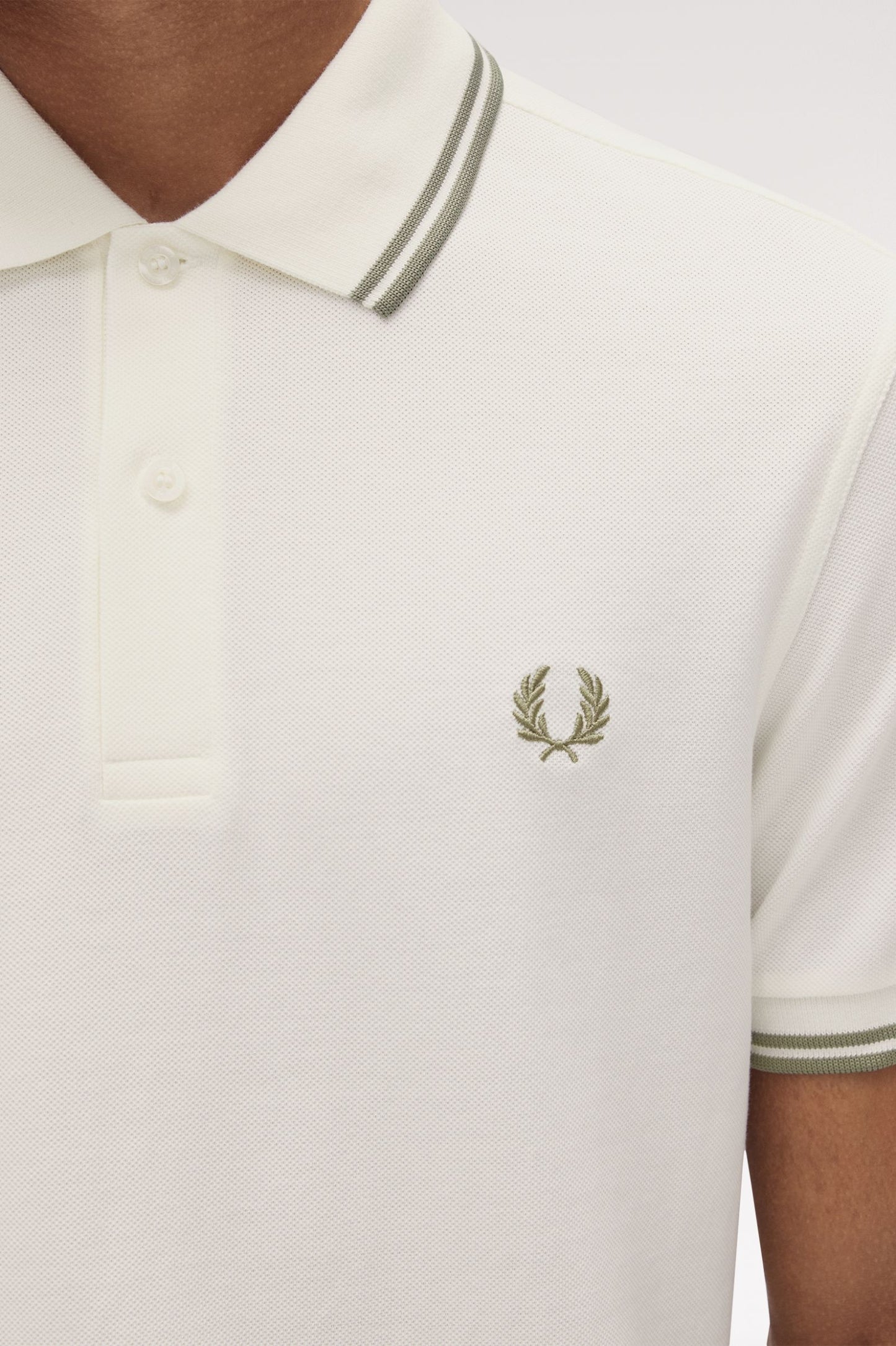 Fred Perry Polo M3600 Light Ecru / Olive Mint / Olive Mint