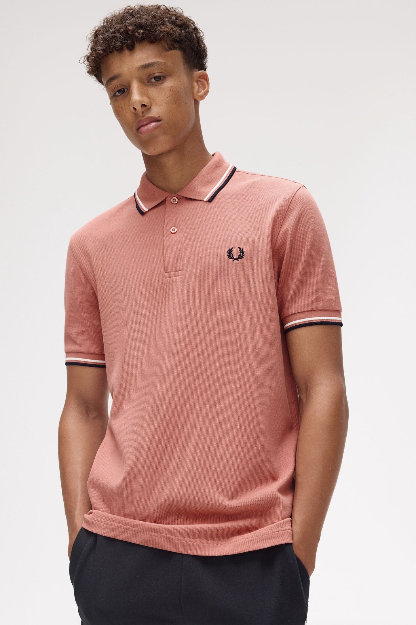 Fred Perry Polo M3600 Putty Pink / Ecru / Navy