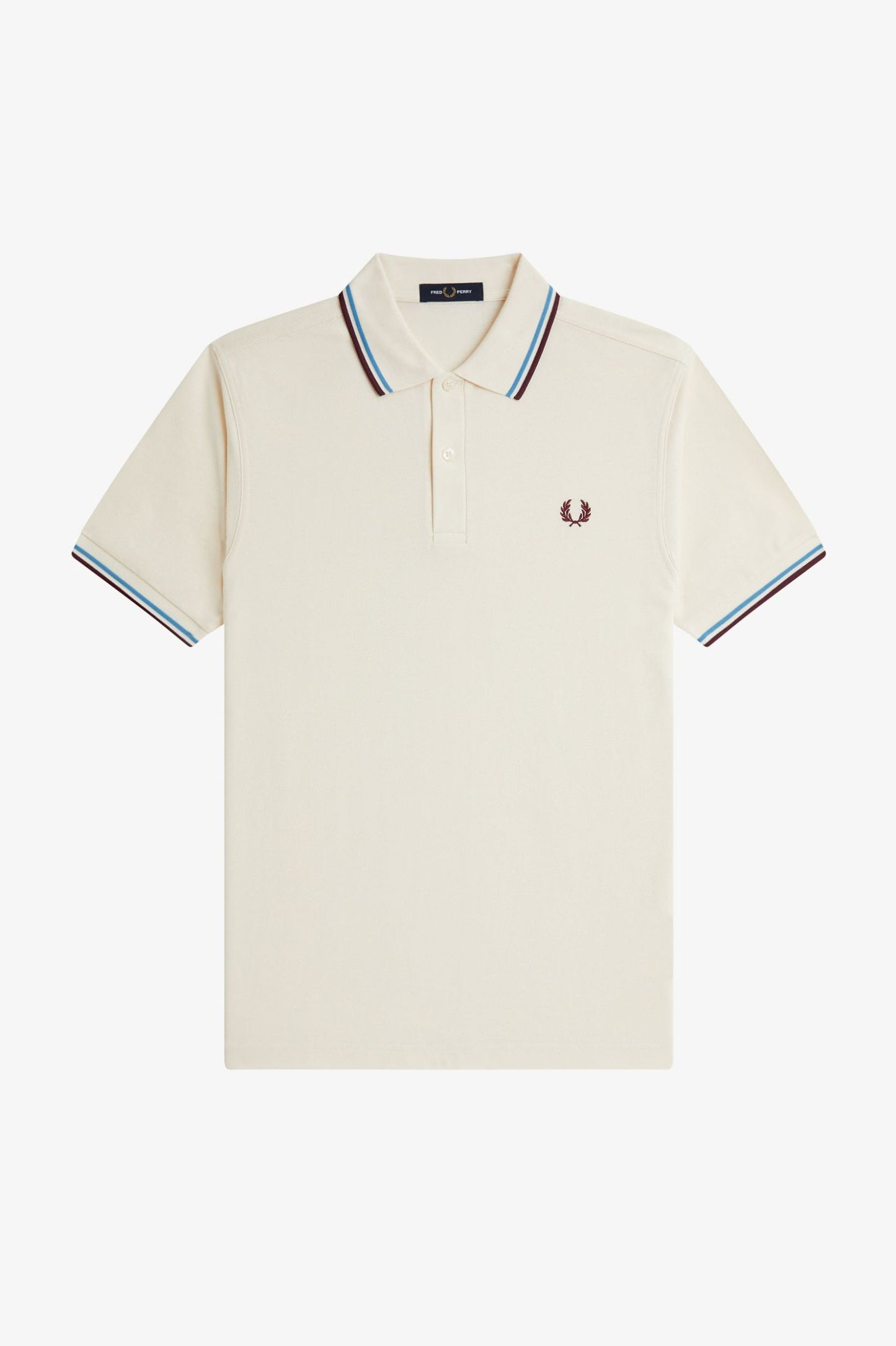 Fred Perry Polo M3600 Ecru / Courtblue / Oxblood